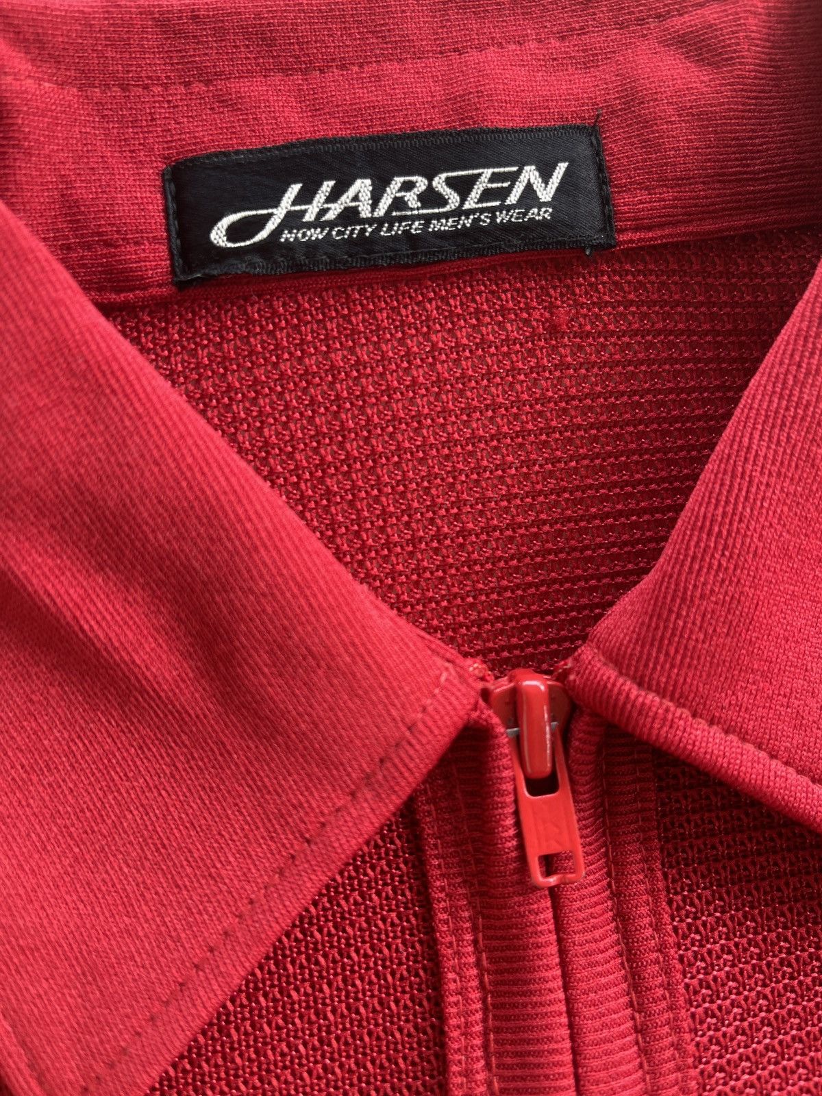 Japanese Brand 80s Harsen Abstract Polyester Knit Blouson Jacket Size US M / EU 48-50 / 2 - 8 Thumbnail