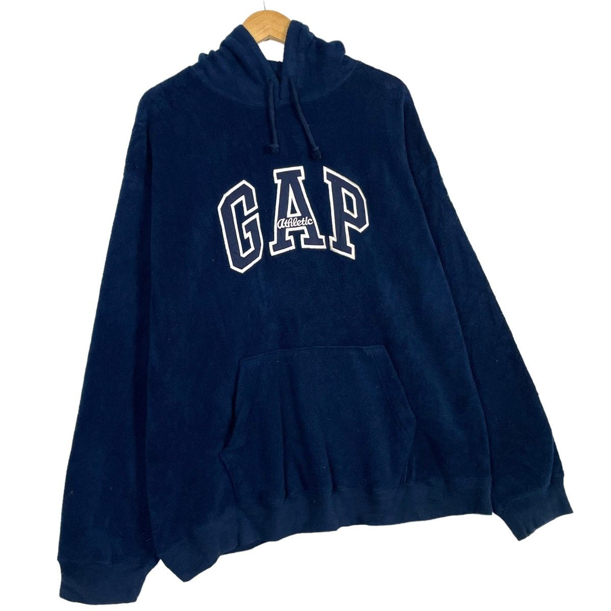 Gap × Vintage 💥90s GAP ATHLETIC FLEECE SWEATER PULLOVER HOODIE Size US XL / EU 56 / 4 - 3 Thumbnail