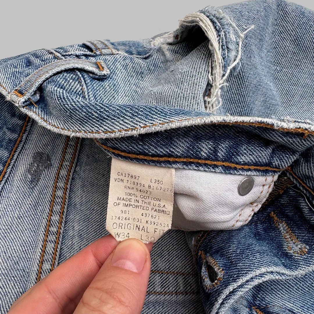 Gap × Vintage Gap 1990 9s Vintage W34 L29 Patched USA Blue Denim Jeans Size US 34 / EU 50 - 5 Thumbnail