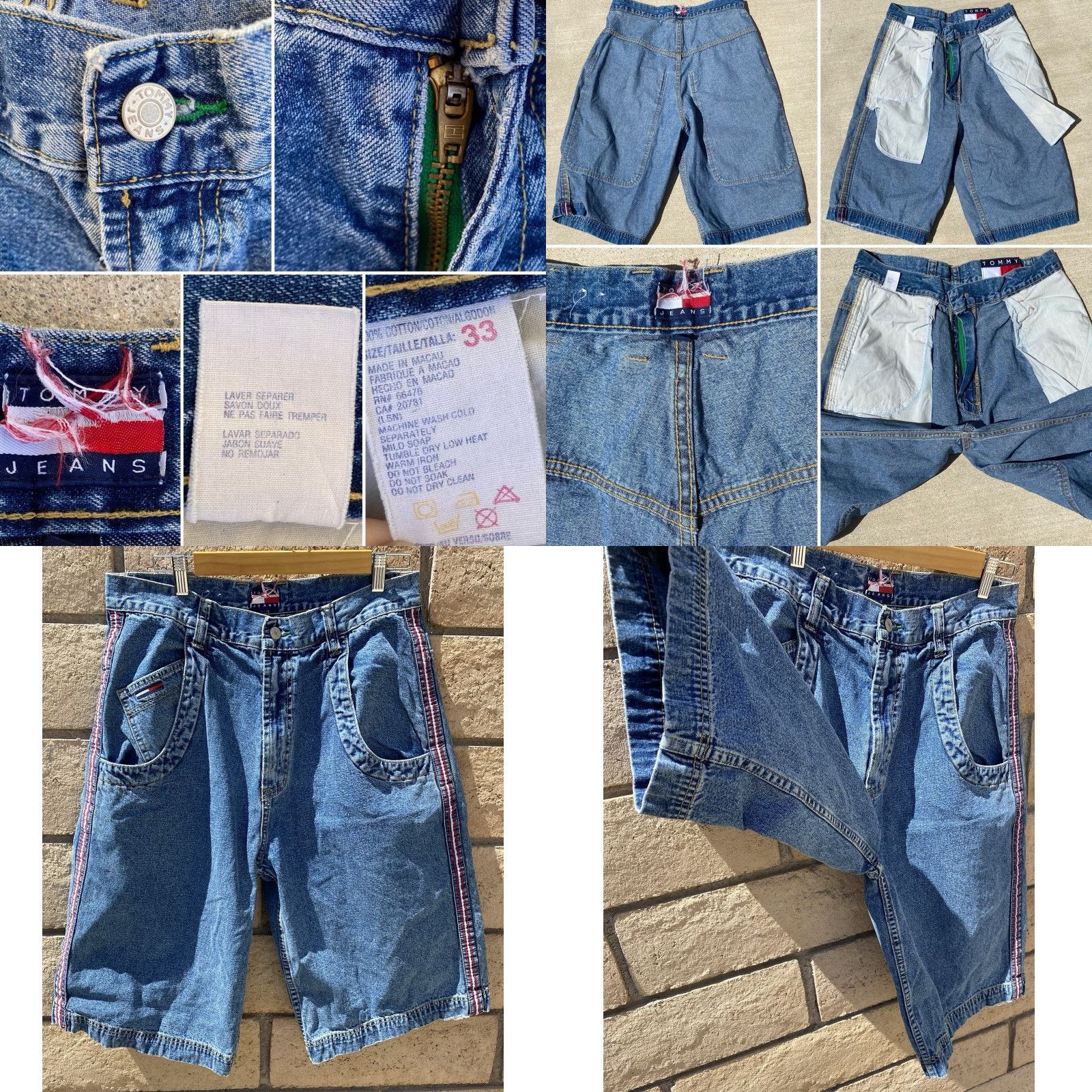 Tommy Hilfiger VINTAGE Tommy Hilfiger 90s Y2K Style Loose Baggy Skate Denim Jean Shorts Mens 33 Size US 33 - 8 Thumbnail
