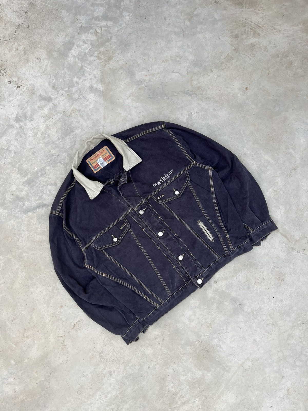 Diesel × Vintage RARE DIESEL INDUSTRY DENVER WORKWEAR DENIM JACKET 90s Size US S / EU 44-46 / 1 - 2 Thumbnail