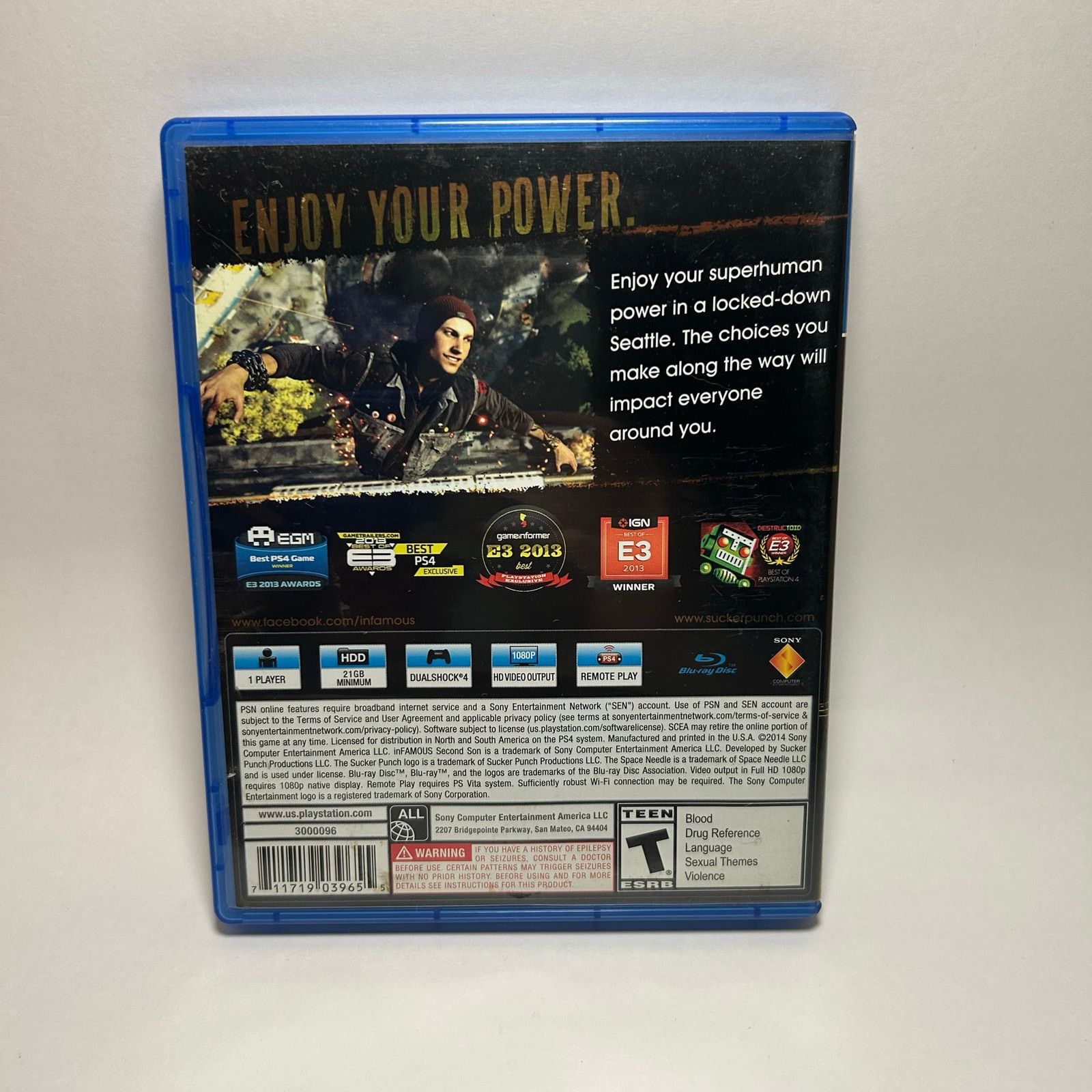 Sony InFAMOUS: Second Son Limited Edition - CIB - PS4 Size 26 - 4 Thumbnail