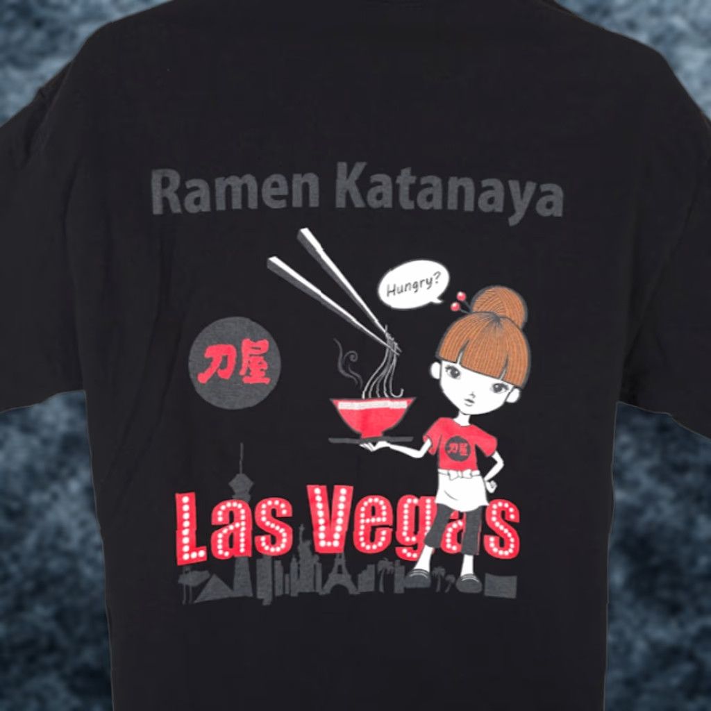 Gildan Gildan T-Shirt Mens Large Black Ramen Katanaya Las Vegas Japanese Snack Tee Shirt Mens Size US L / EU 52-54 / 3 - 1 Thumbnail