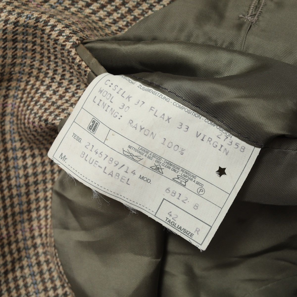 Polo Ralph Lauren Polo Ralph Lauren Vintage Houndstooth Blazer Silk Flax Wool Size 42R - 23 Thumbnail