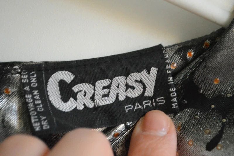 Other Creasy Paris 90s 80s Vintage Retro Silver Dress Size M / US 6-8 / IT 42-44 - 6 Thumbnail
