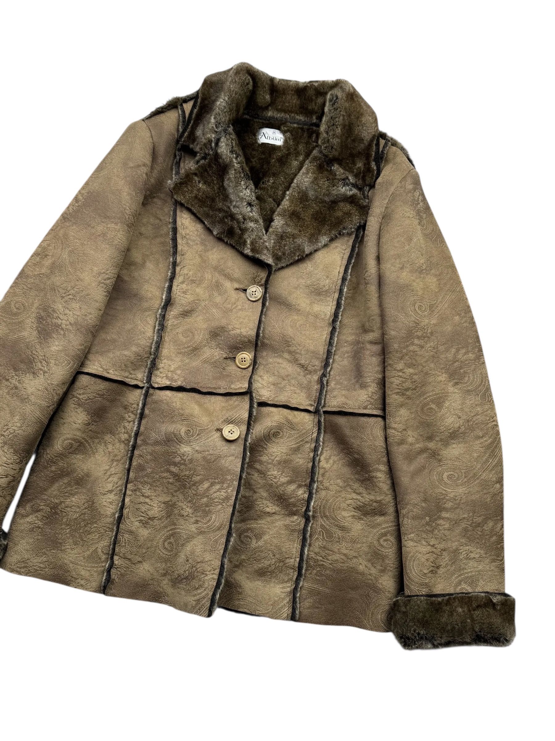 Japanese Brand Faux Sheepskin Coat From The 90's(V96) Size M / US 6-8 / IT 42-44 - 3 Thumbnail