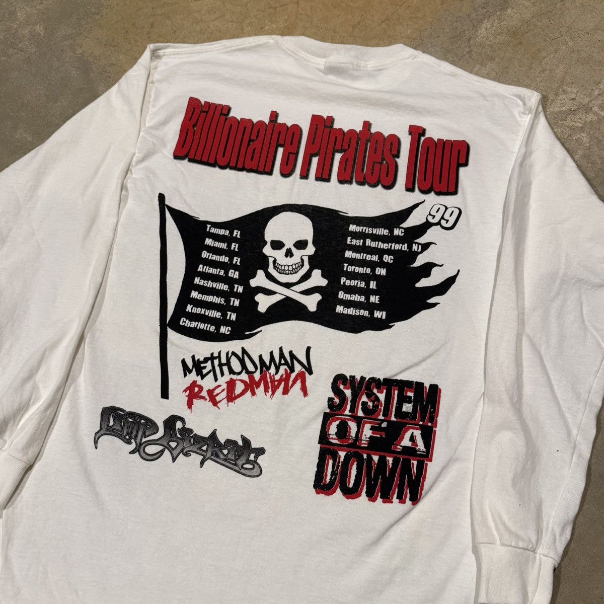 Vintage Vtg 1999 Billionaire Pirates Limp Bizkit Method Man Tour Tee Size US L / EU 52-54 / 3 - 6 Thumbnail