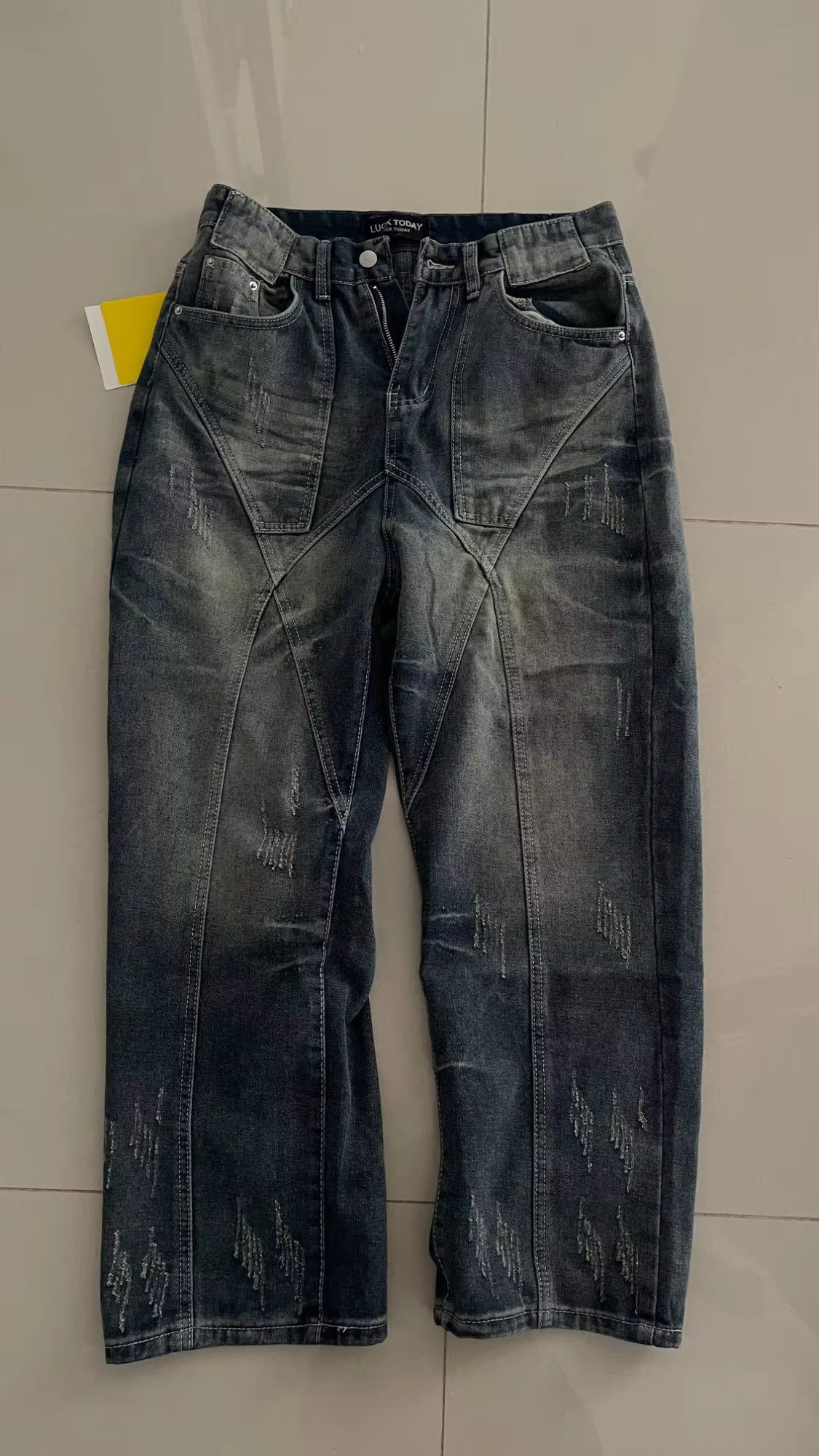 Designer × Japanese Brand Retro Distressed Baggy Jeans Size US 31 - 2 Thumbnail