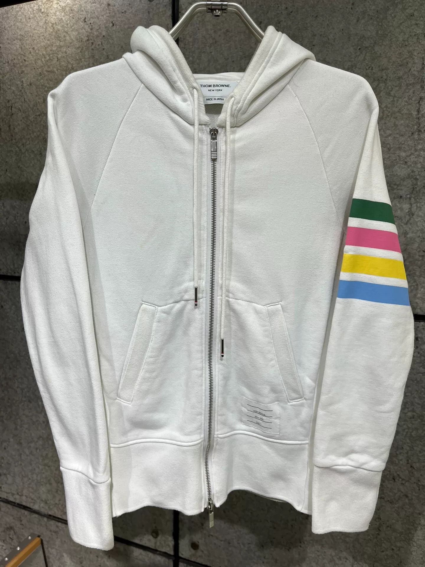 Thom Browne Thom Browne White Rainbow Zip Hoodie Size US S / EU 44-46 / 1 - 1 Thumbnail