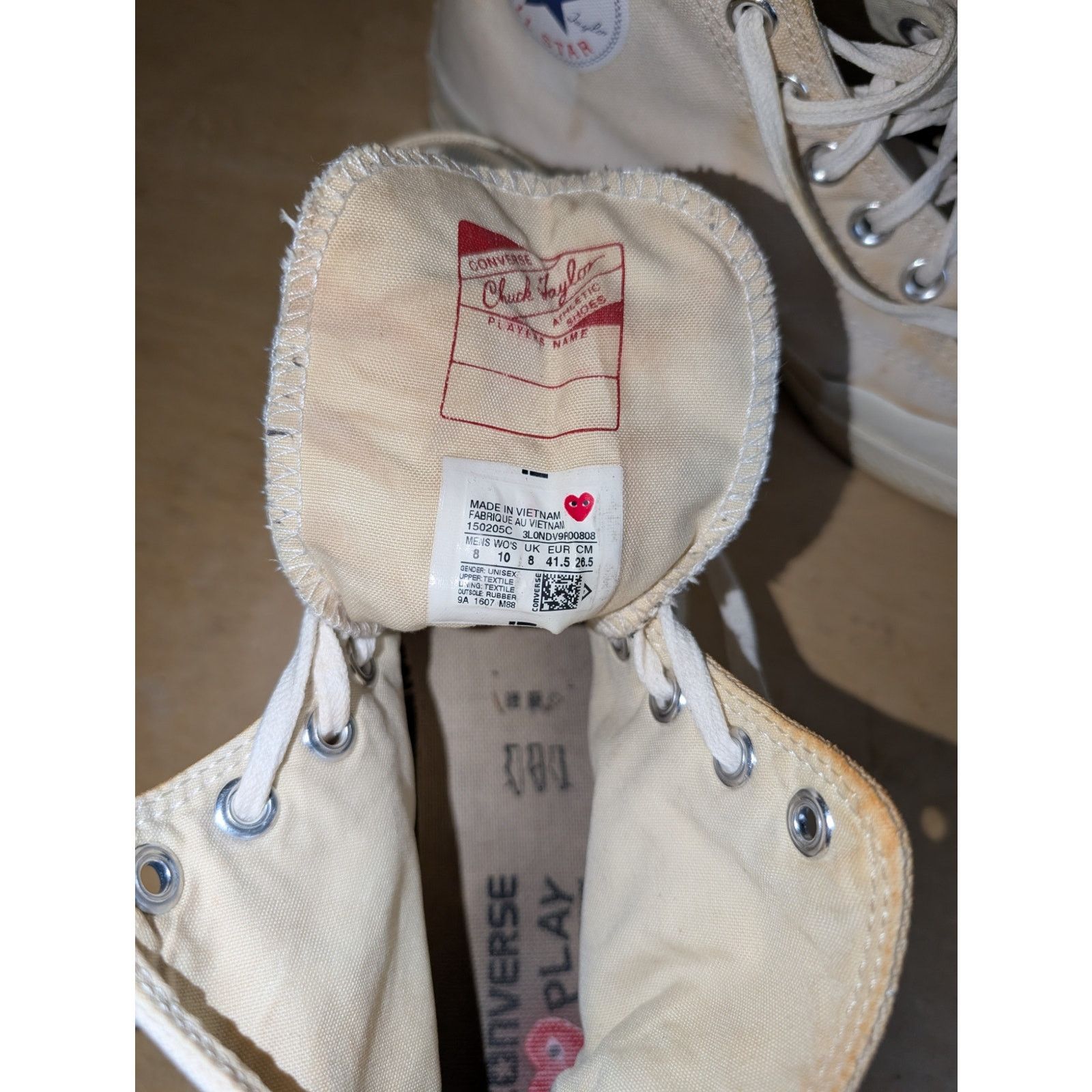 Comme des Garcons PLAY Men’s Converse Comme Des Garcons Play High Top White Size 8 Size US 8 / EU 41 - 7 Thumbnail