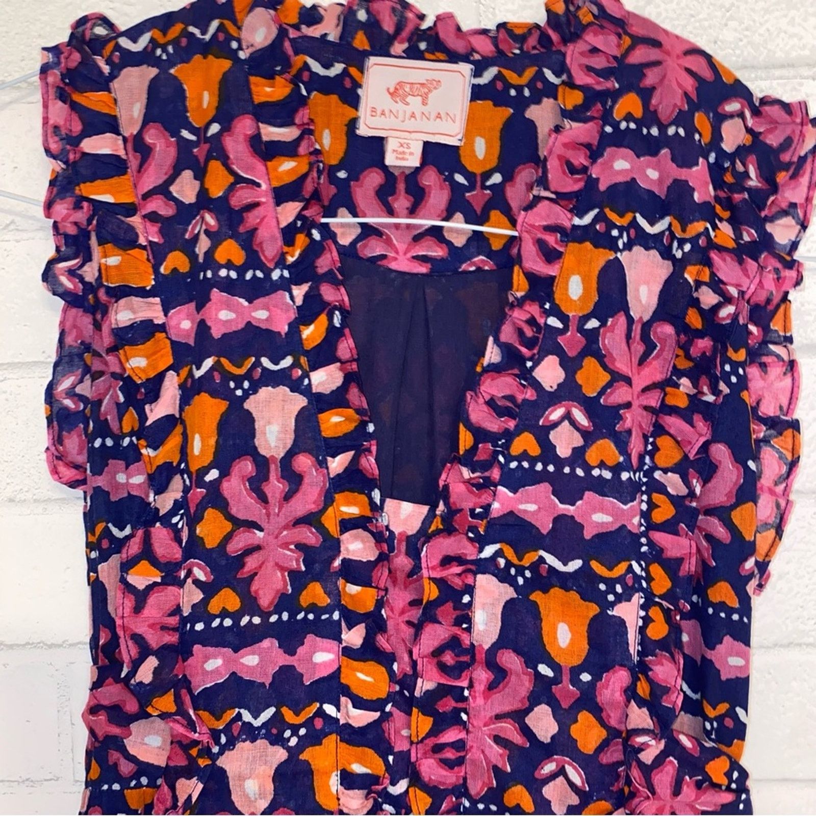 Banjanan Banjanan $350 Donna Midi Dress In Edwardian Tile XS EUC Size XS / US 0-2 / IT 36-38 - 6 Thumbnail