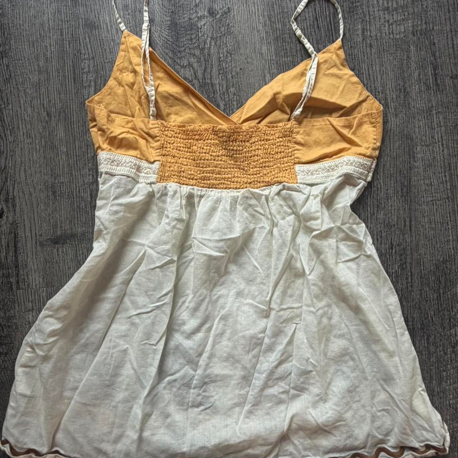Other Vintage Yellow & Cream Tank with Embroidered Details Size M / US 6-8 / IT 42-44 - 3 Thumbnail