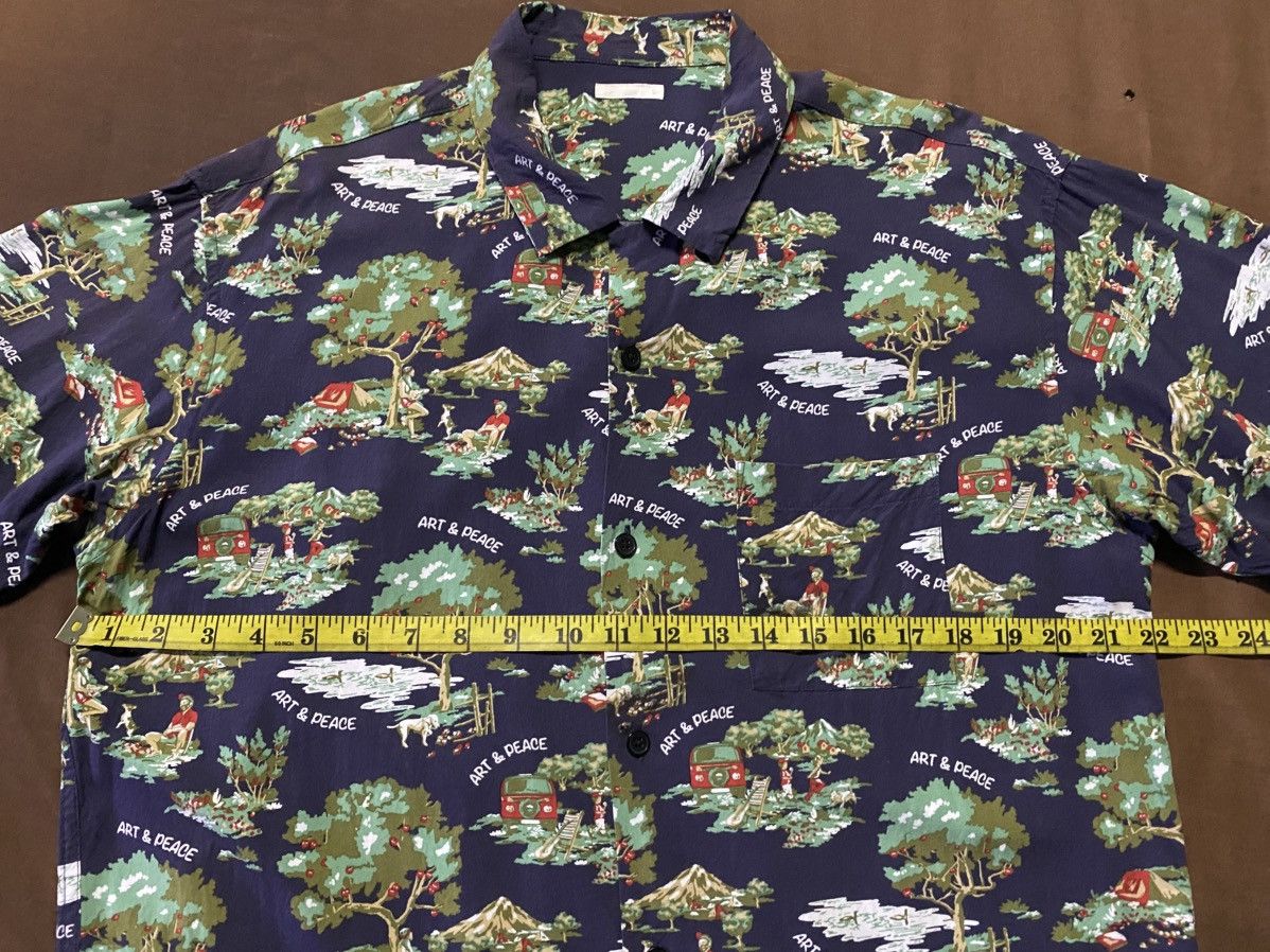 GU GU Art & Peace Open Collar Rayon Shirt Size US L / EU 52-54 / 3 - 9 Thumbnail