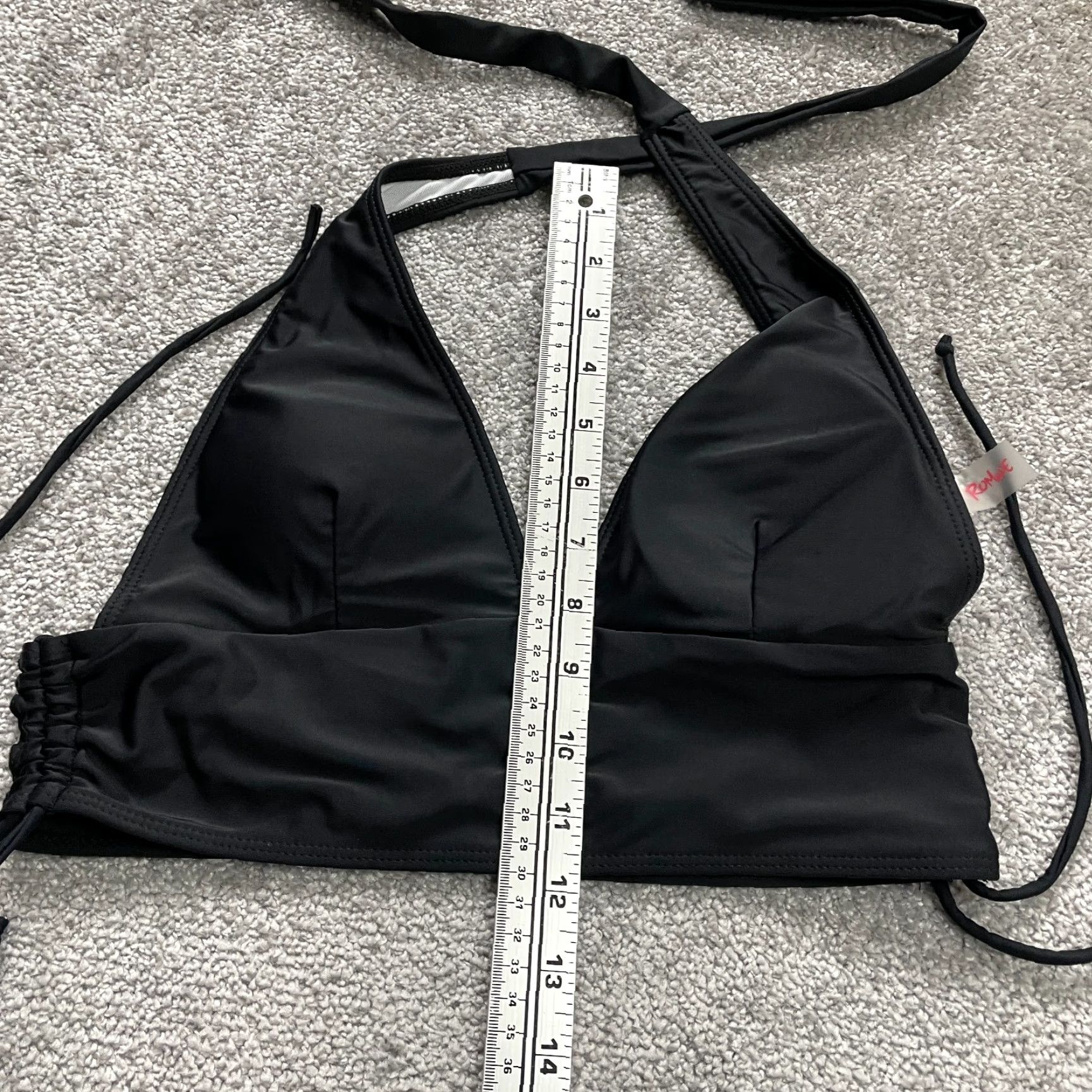 Vintage ROMWE Bikini Top Women Medium Black Padded Halter Backless Beach Swimwear Top Size M / US 6-8 / IT 42-44 - 8 Thumbnail