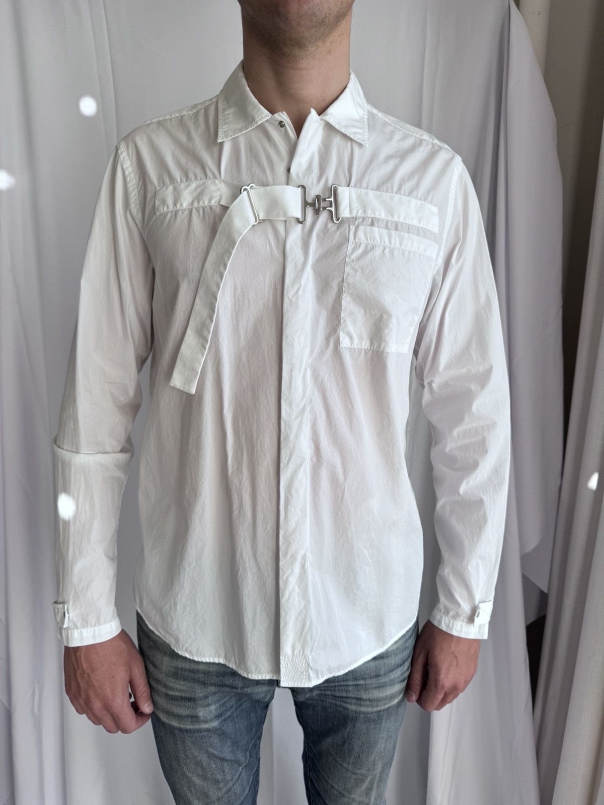 OAMC White Button up with Buckle detail Size US L / EU 52-54 / 3 - 2 Thumbnail