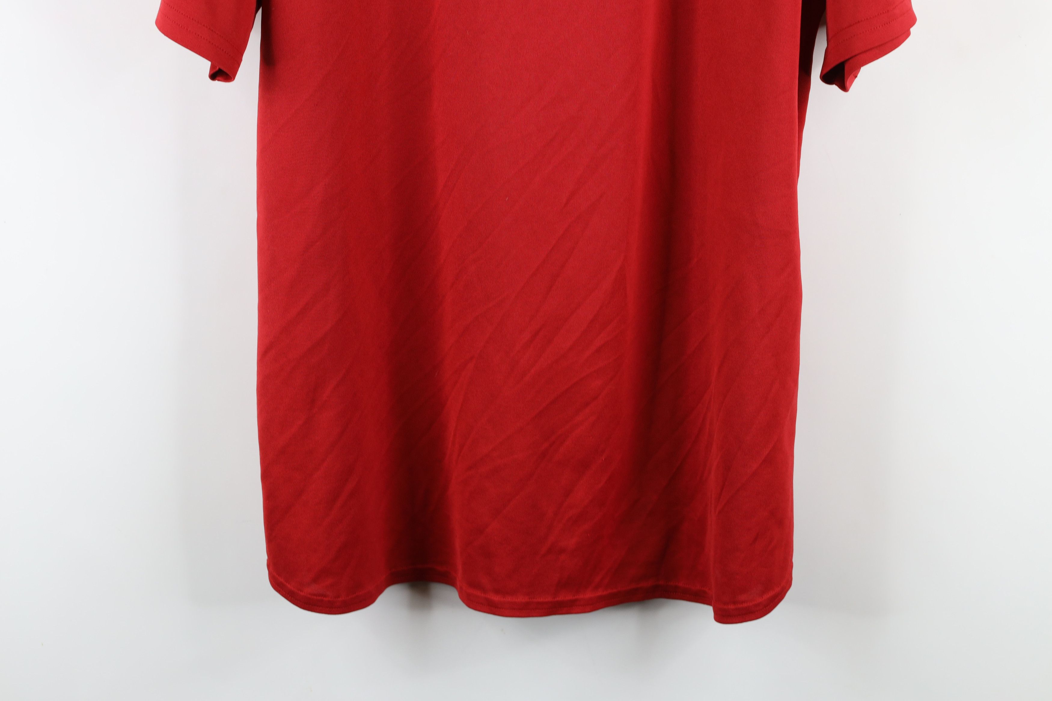 Nike × Vintage Vintage Nike Monochrome Scott Mini Swoosh Knit T-Shirt Red Size US L / EU 52-54 / 3 - 13 Thumbnail