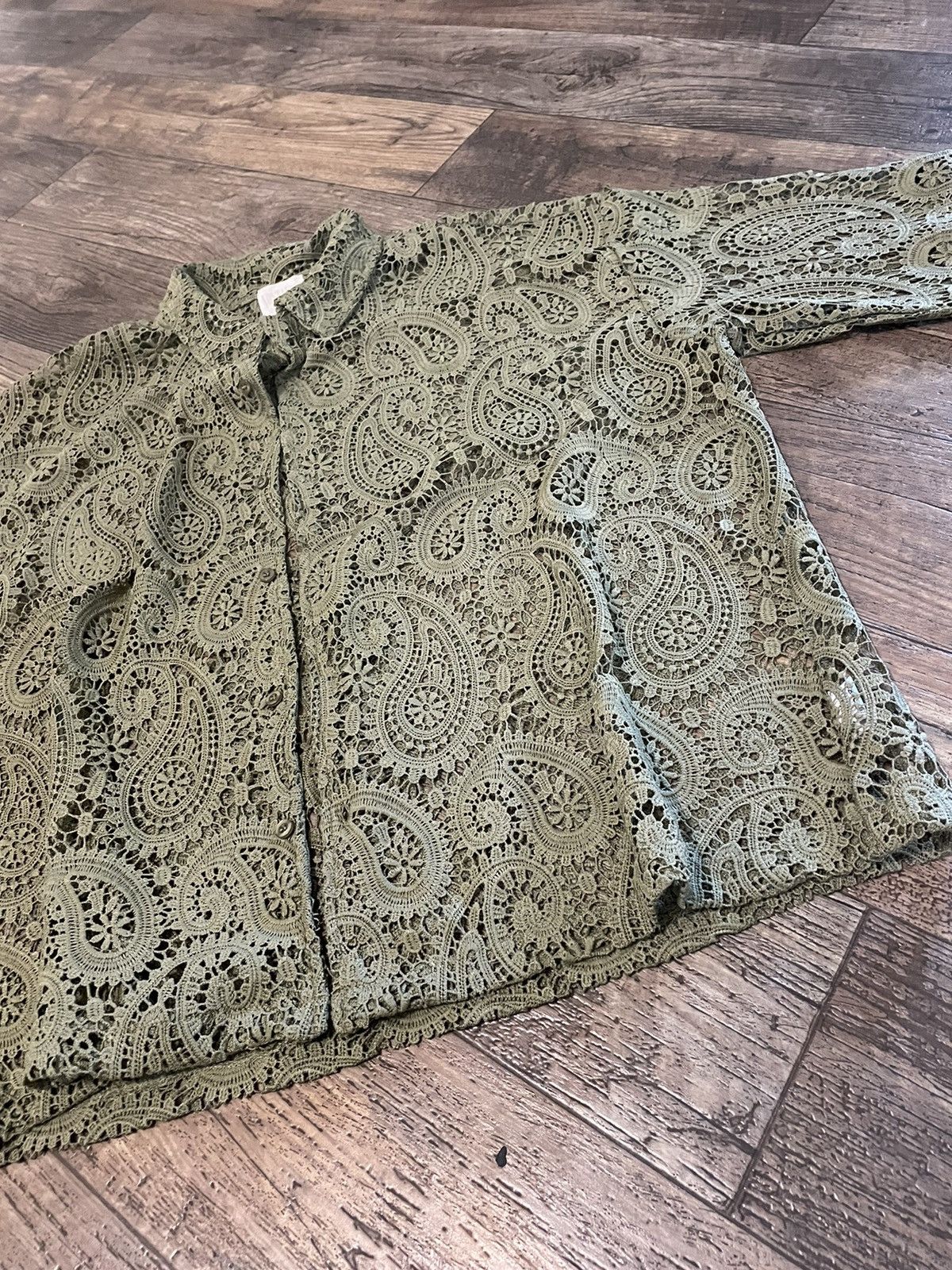 Japanese Brand × Vintage Paisley Button Up Shirt XL Olive Size US XL / EU 56 / 4 - 5 Thumbnail