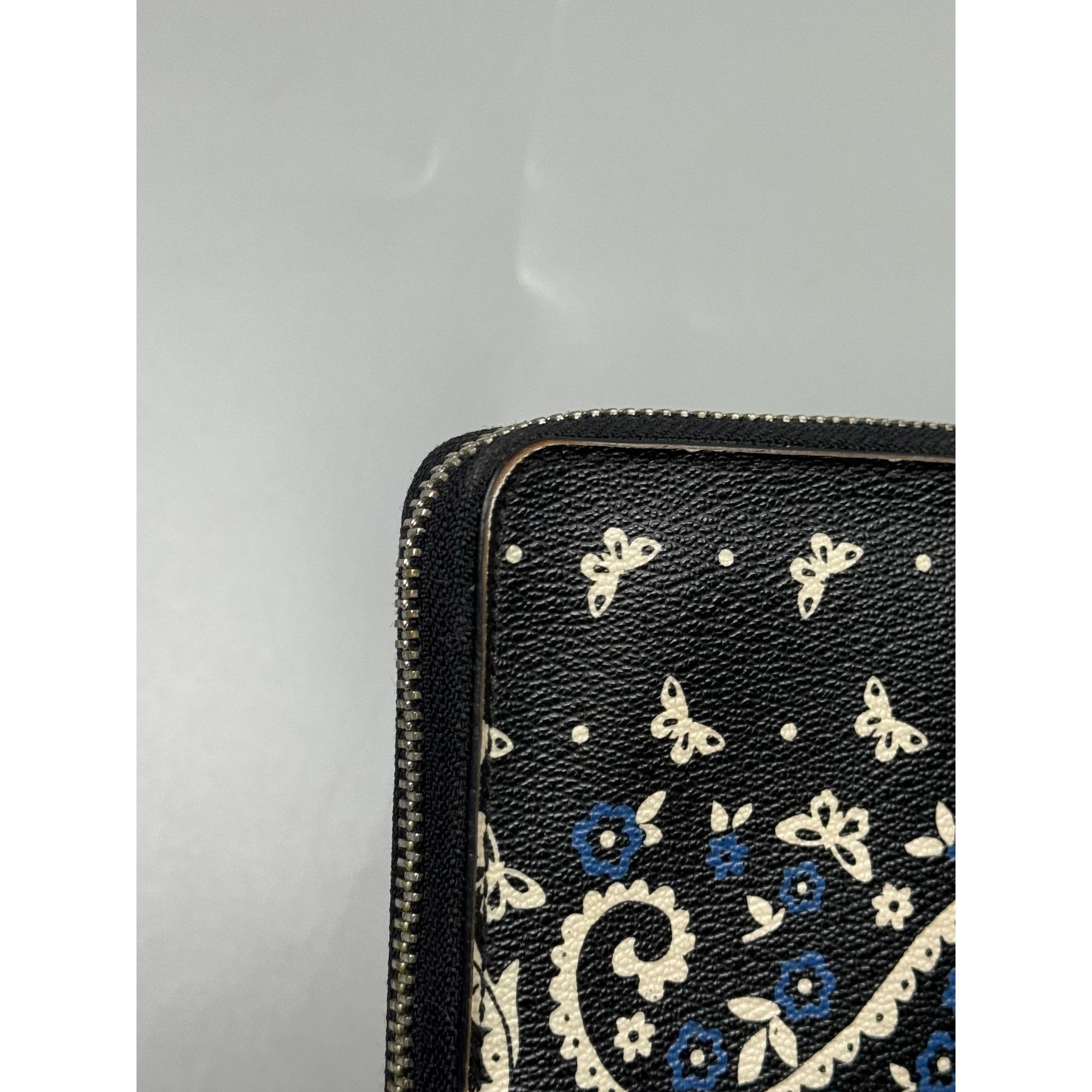 Coach Coach Accordion Zip Paisley Print Black Wallet (YG020) Size ONE SIZE - 3 Thumbnail