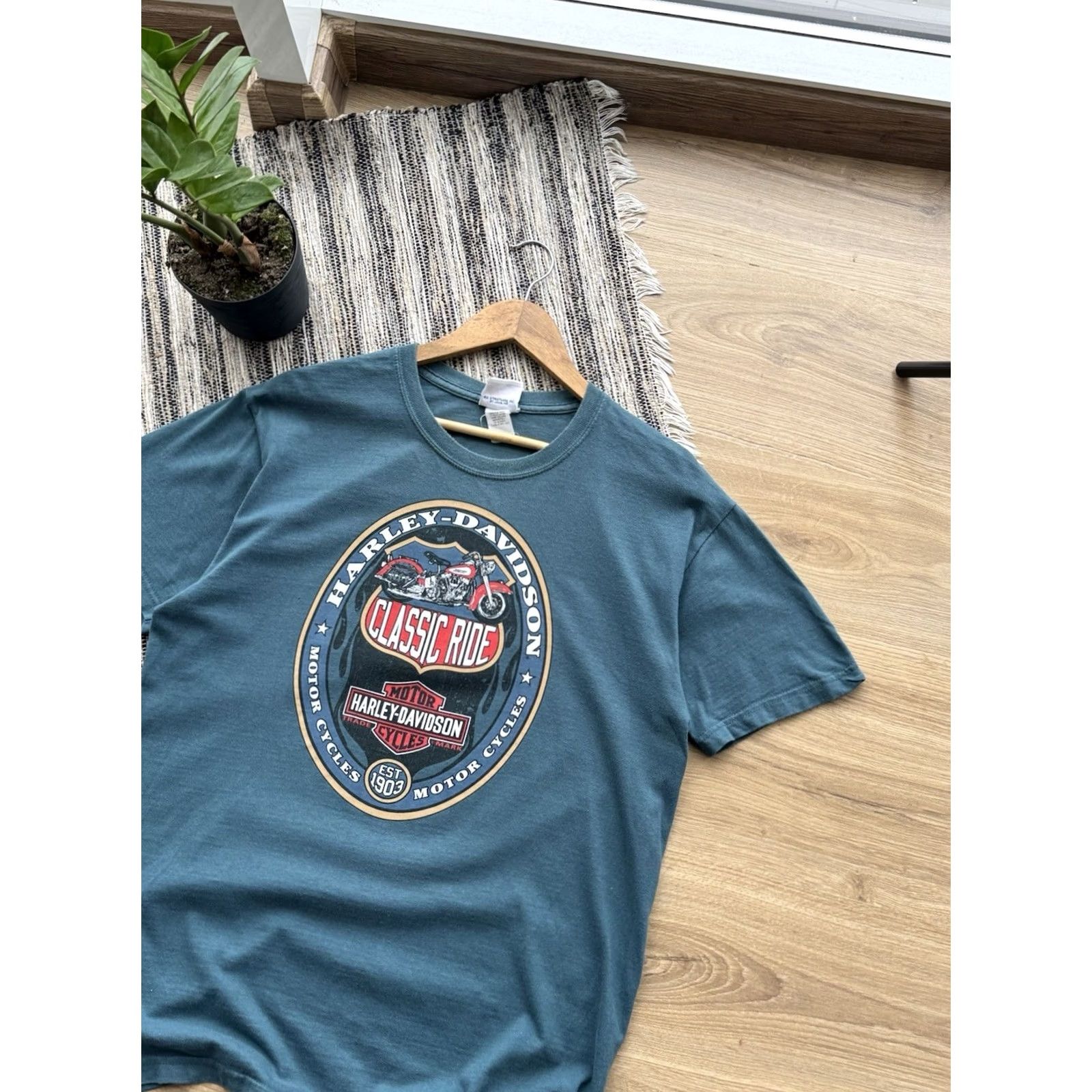 Harley Davidson VINTAGE Harley-Davidson T-Shirt Men M Blue 3d Emblem Logo 80s 90s Biker Streetwear Shirt Mens Size US M / EU 48-50 / 2 - 7 Thumbnail