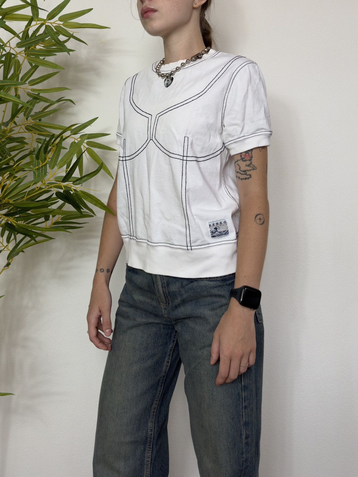 Kenzo VINTAGE KENZO MEMENTO STITSC BRA TEE Size S / US 4 / IT 40 - 2 Thumbnail
