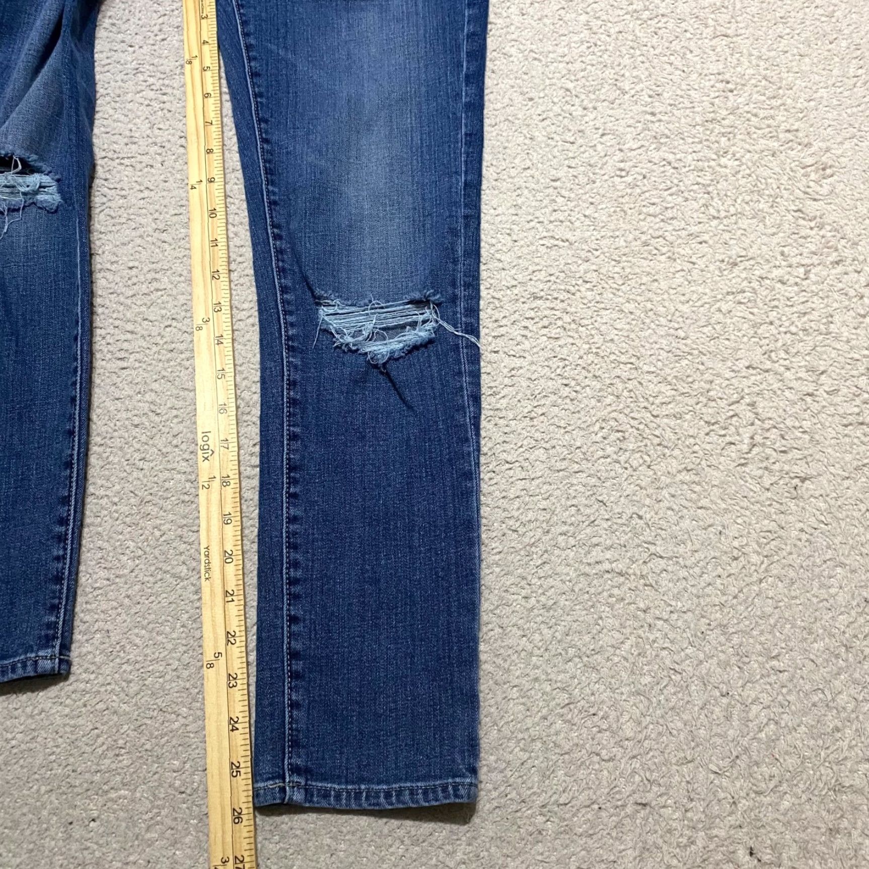 Lucky Brand Lucky Brand Jeans Womens Cropped Denim 2 Blue Mid Rise Distress Crop Jeans Womens 2 Blue Denim Hayden Crop Medium Wash Distress Mid Rise Size 26" / US 2 / IT 38 - 6 Thumbnail