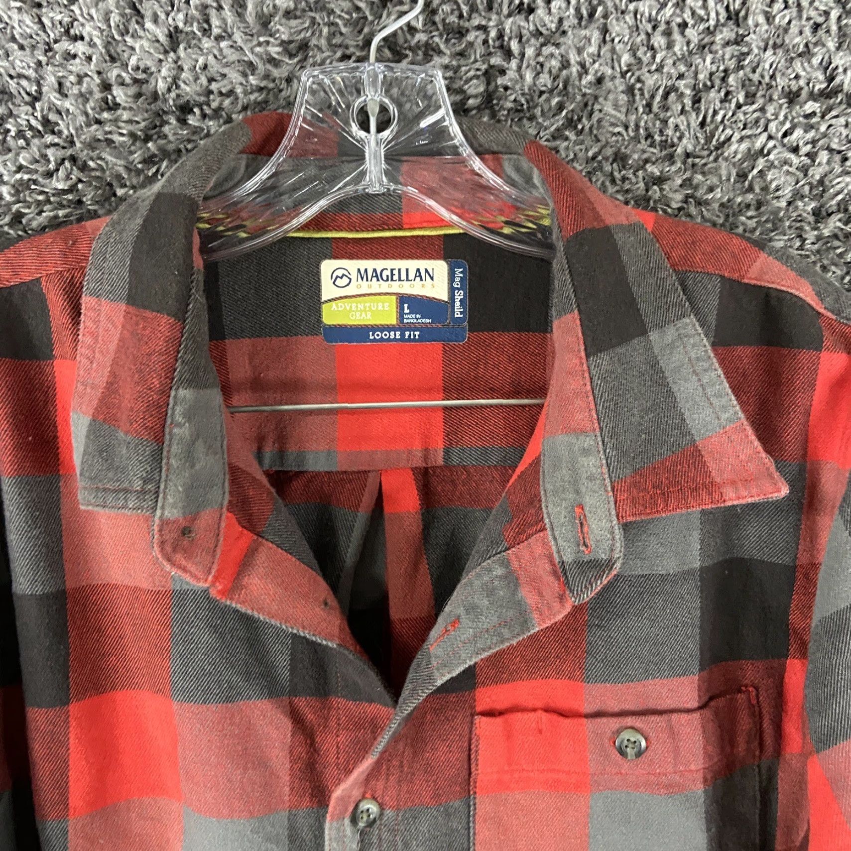 Vintage MAGELLAN Outdoor Red Plaid Flannel Button-Up Shirt Men’s L Loose Fit Size US L / EU 52-54 / 3 - 5 Thumbnail