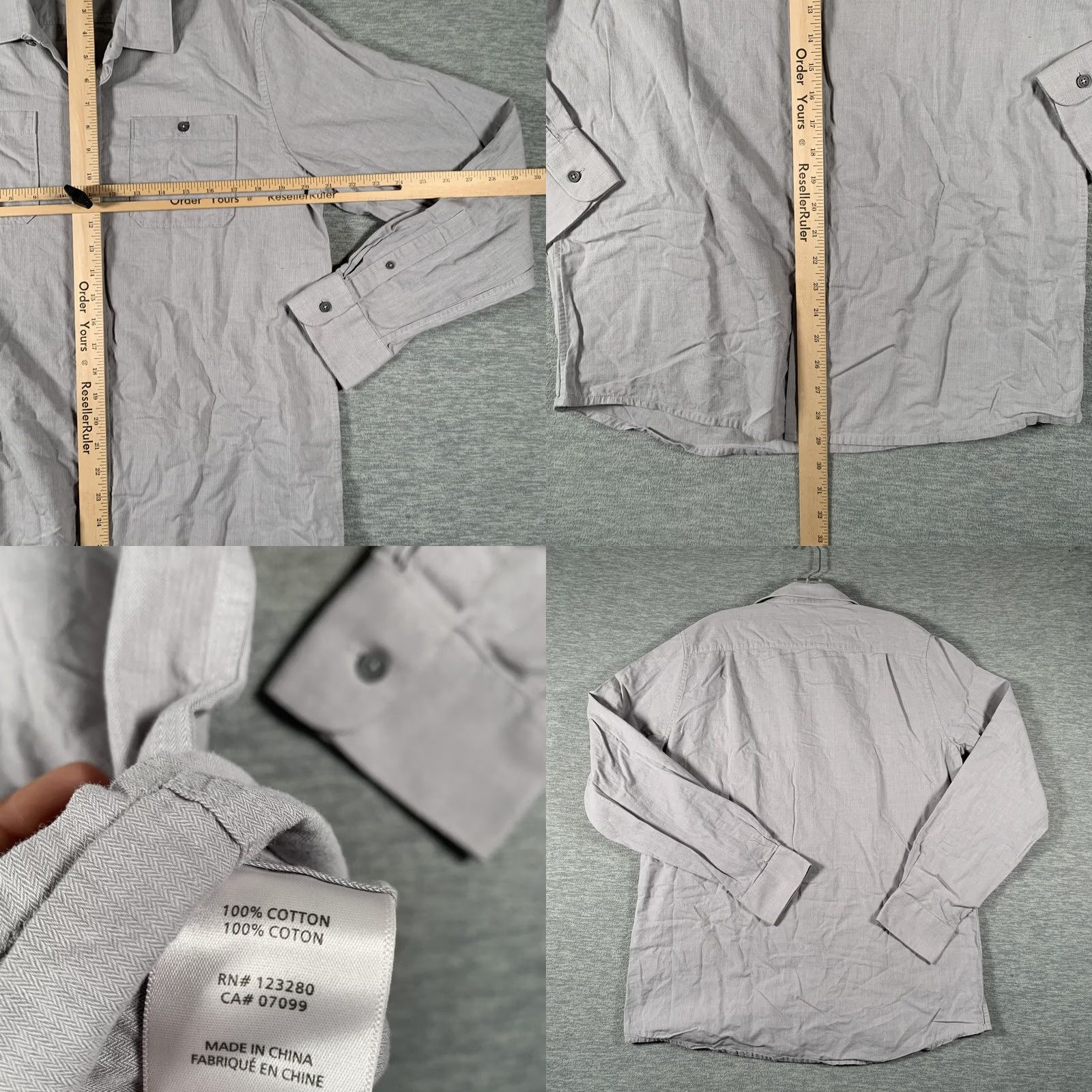 TravisMathew Travis Mathew Shirt Mens L Gray Herringbone Long Sleeve Button Front Casual Size US L / EU 52-54 / 3 - 8 Thumbnail