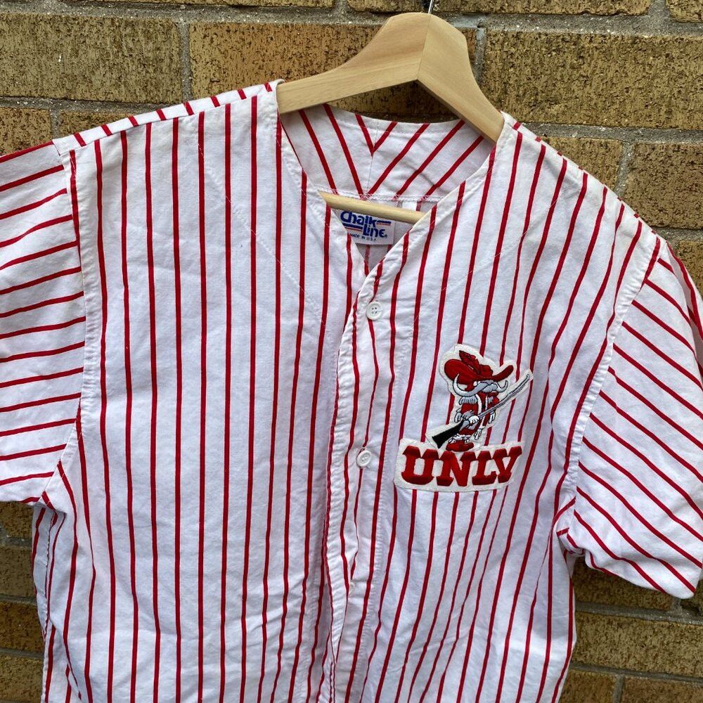 Chalk Line × MLB × Vintage Vintage 90s Chalk Line UNLV Pinstripe Baseball Jersey Spell Size US L / EU 52-54 / 3 - 9 Thumbnail