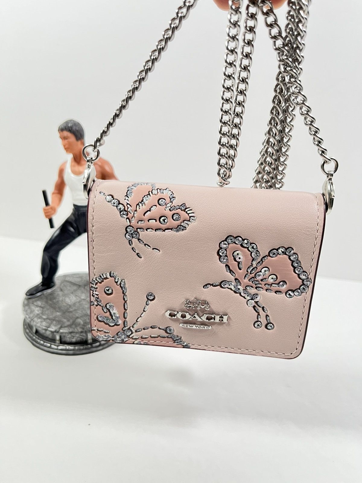 Coach Coach Mini Wallet On A Chain With Sparkly Butterfly Print Size ONE SIZE - 5 Thumbnail