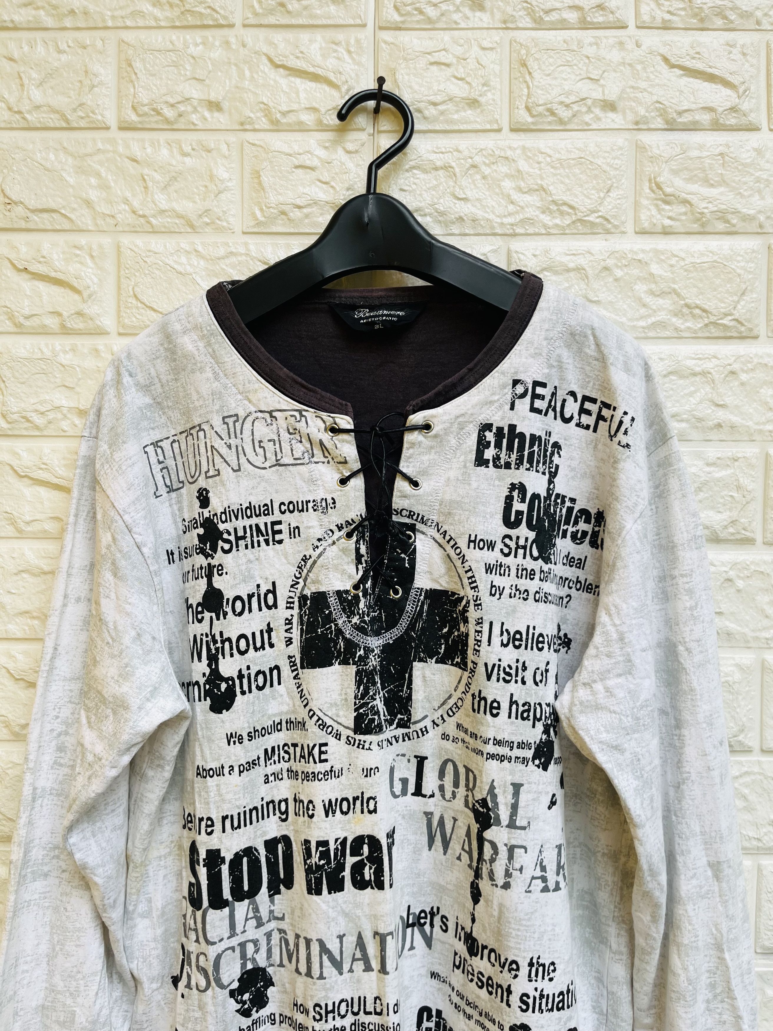 Japanese Brand Vintage Beaumere Stop War Designer Fashion Style Size US M / EU 48-50 / 2 - 3 Thumbnail