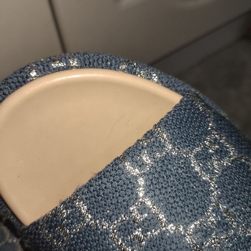 Gucci Gucci Blue and Brown Platform Slides - Size US 5 / EU 37 - 5 Thumbnail
