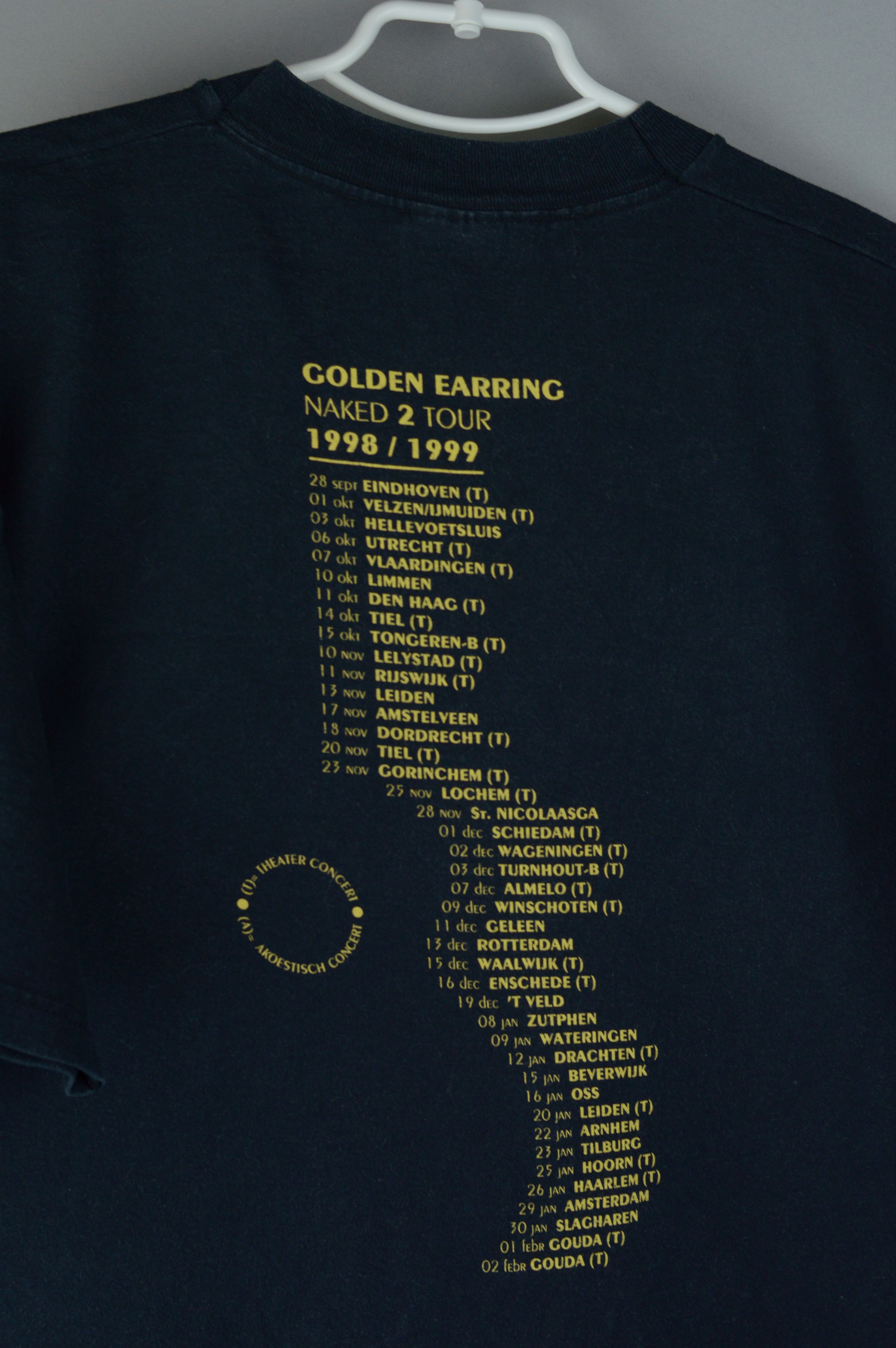 Vintage Vintage Golden Earring Naked 2 tour 1998 t shirt Size US XL / EU 56 / 4 - 4 Thumbnail