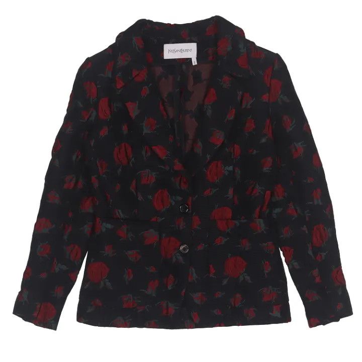 Saint Laurent Paris Yves Saint Laurent Floral Embroidered Jacket Size US S / EU 44-46 / 1 - 1 Thumbnail