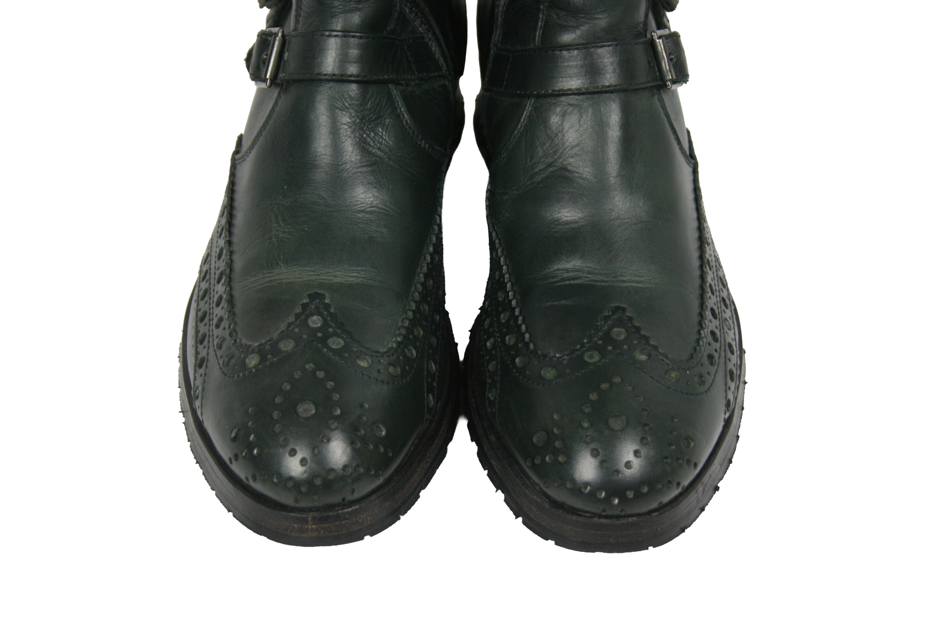Shoto Engineered Biker Military Brogue Leather Boots Size US 6 / IT 36 - 5 Thumbnail