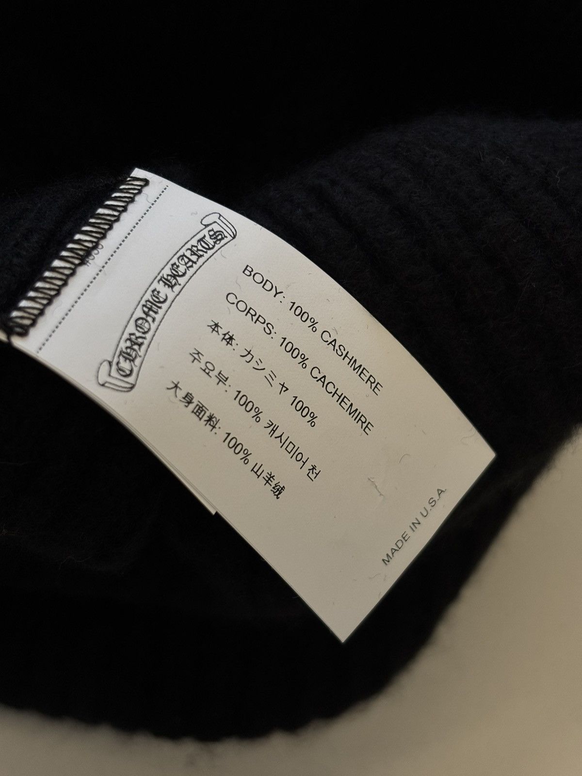Chrome Hearts Big Daddy Black cashmere beanie Size ONE SIZE - 7 Thumbnail