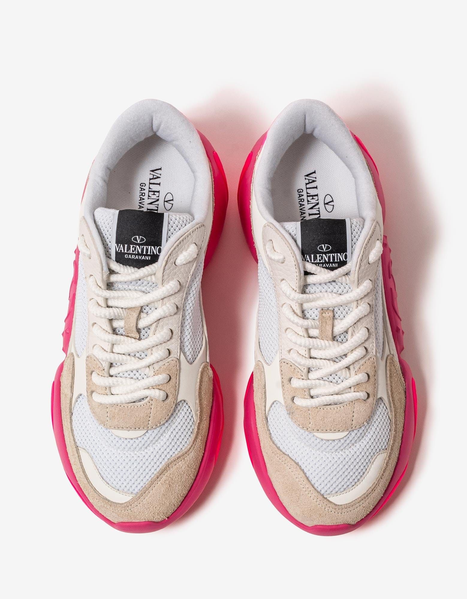 Valentino Valentino Garavani White Bubbleback Mesh and Suede Trainers Size US 9 / EU 42 - 4 Thumbnail