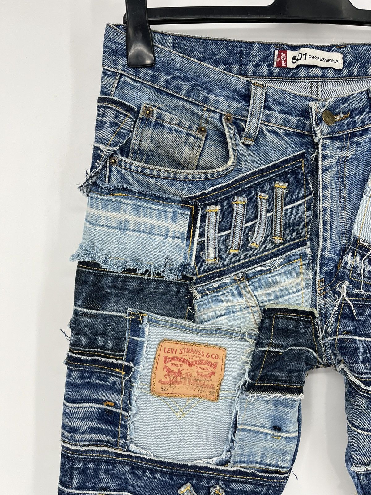 Levi's 90s Levi’s 501 Patchwork Multipocket Denim Custom Jeans USA Size US 34 / EU 50 - 3 Thumbnail