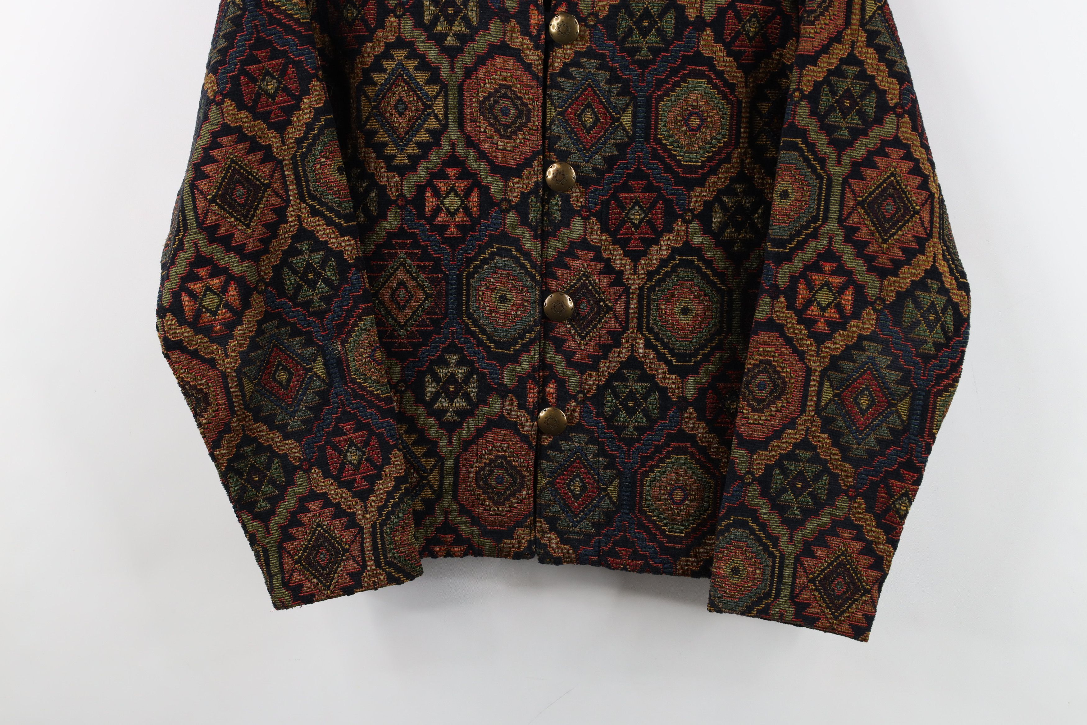 Vintage Vintage 90s Streetwear Geometric Tapestry Blazer Jacket USA Size S / US 4 / IT 40 - 3 Thumbnail