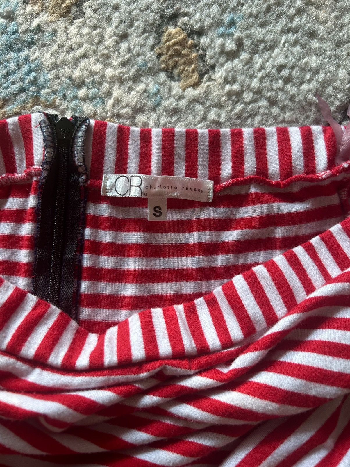 Other Charlotte Russe Red and White Striped Top Size S / US 4 / IT 40 - 3 Thumbnail