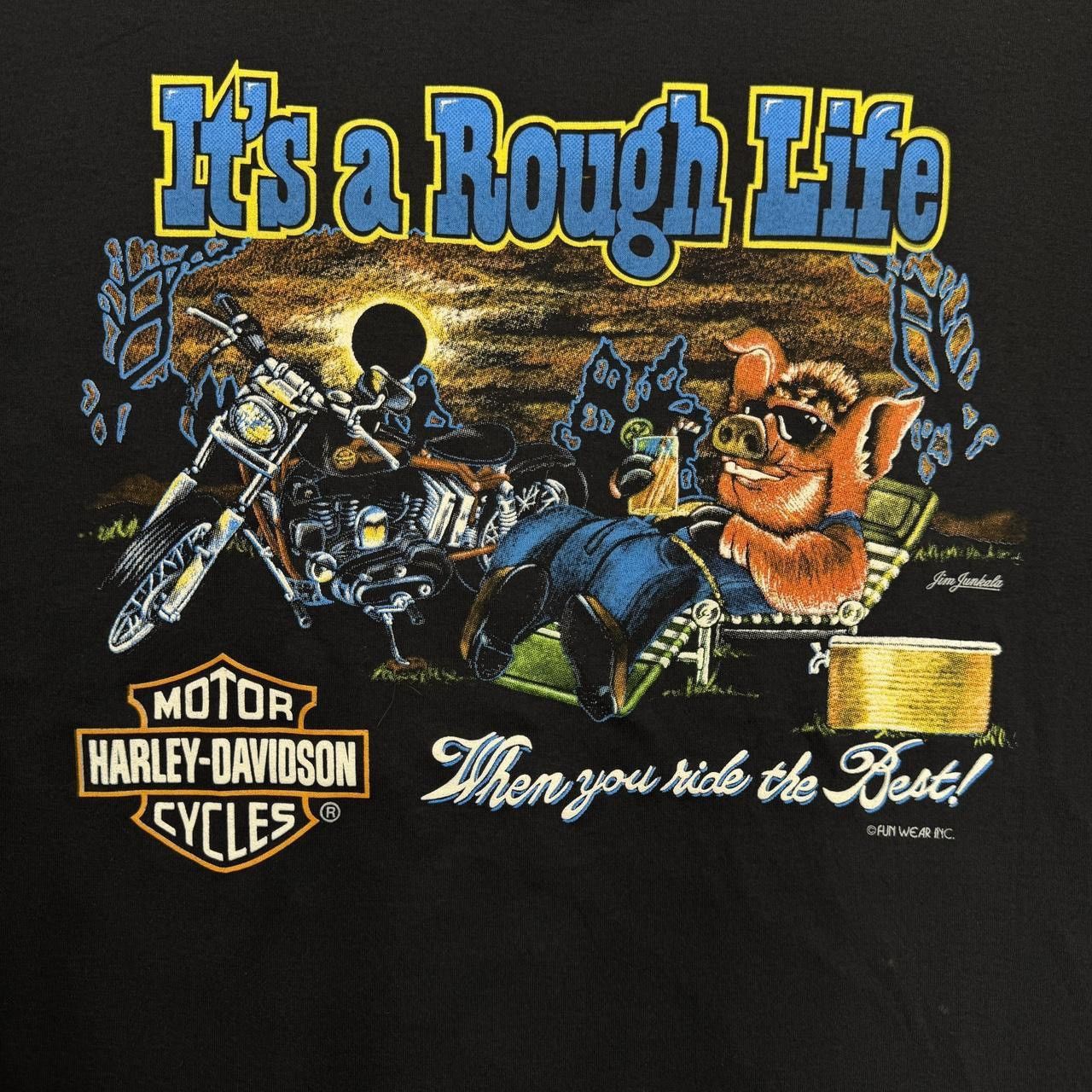 Harley Davidson Vintage Harley Davidson A Rough Life Pig Biker Wildwood T Size US XL / EU 56 / 4 - 2 Thumbnail