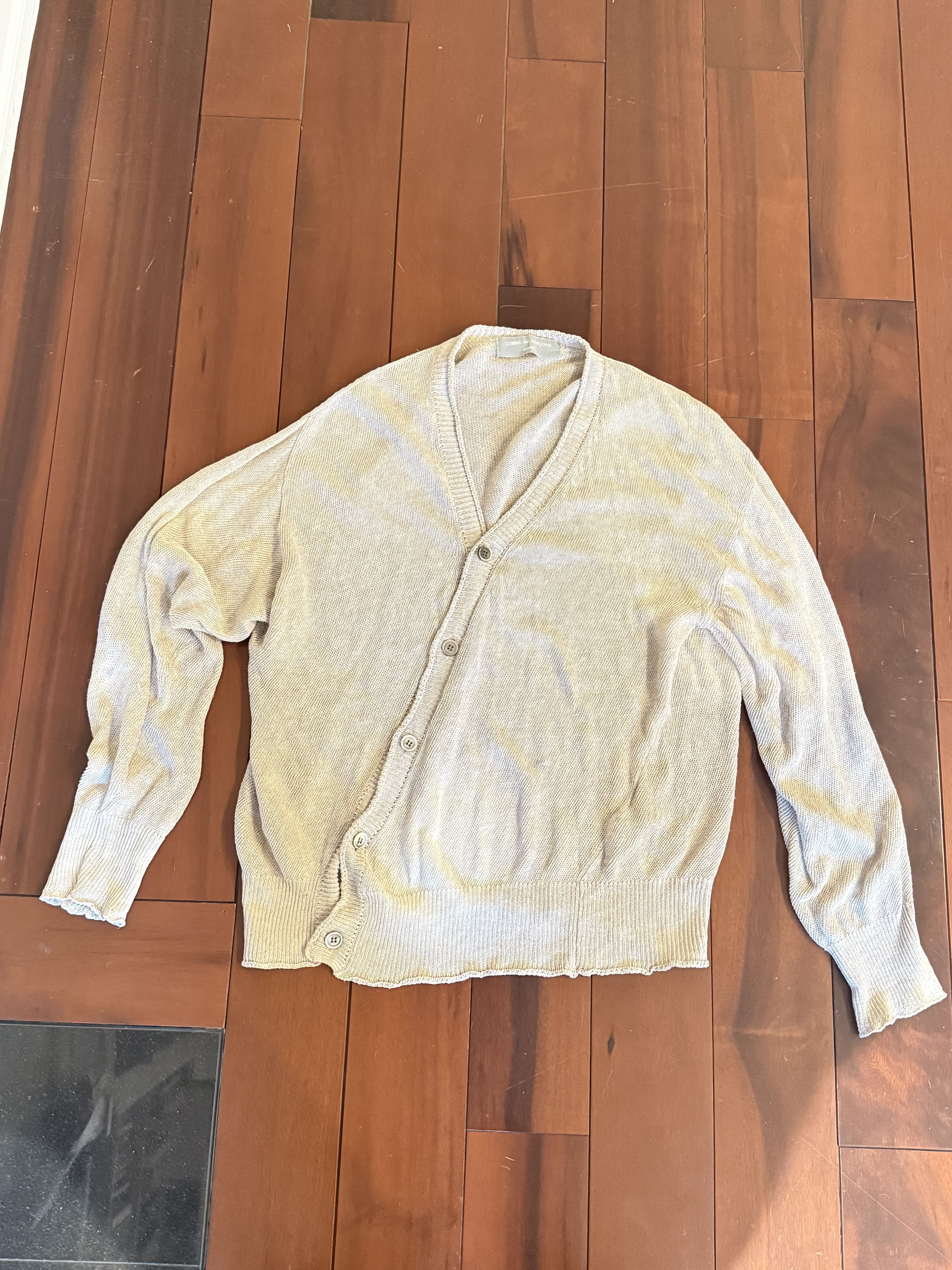 Comme des Garcons Homme Comme des Garcons Homme 90s Vintage Asymmetrical Cardigan Size US L / EU 52-54 / 3 - 1 Thumbnail