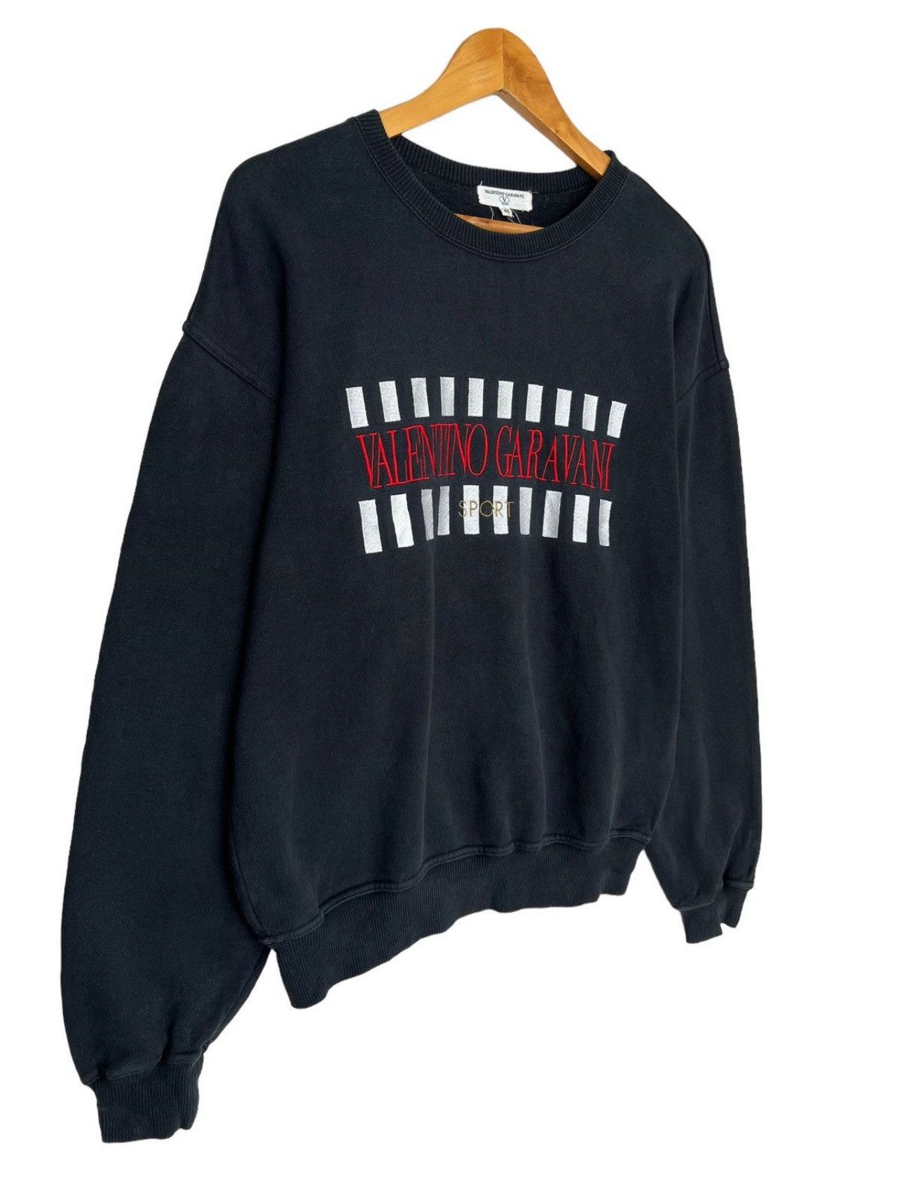 Vintage 90s Valentino Garavani Spellout Black Sweatshirt