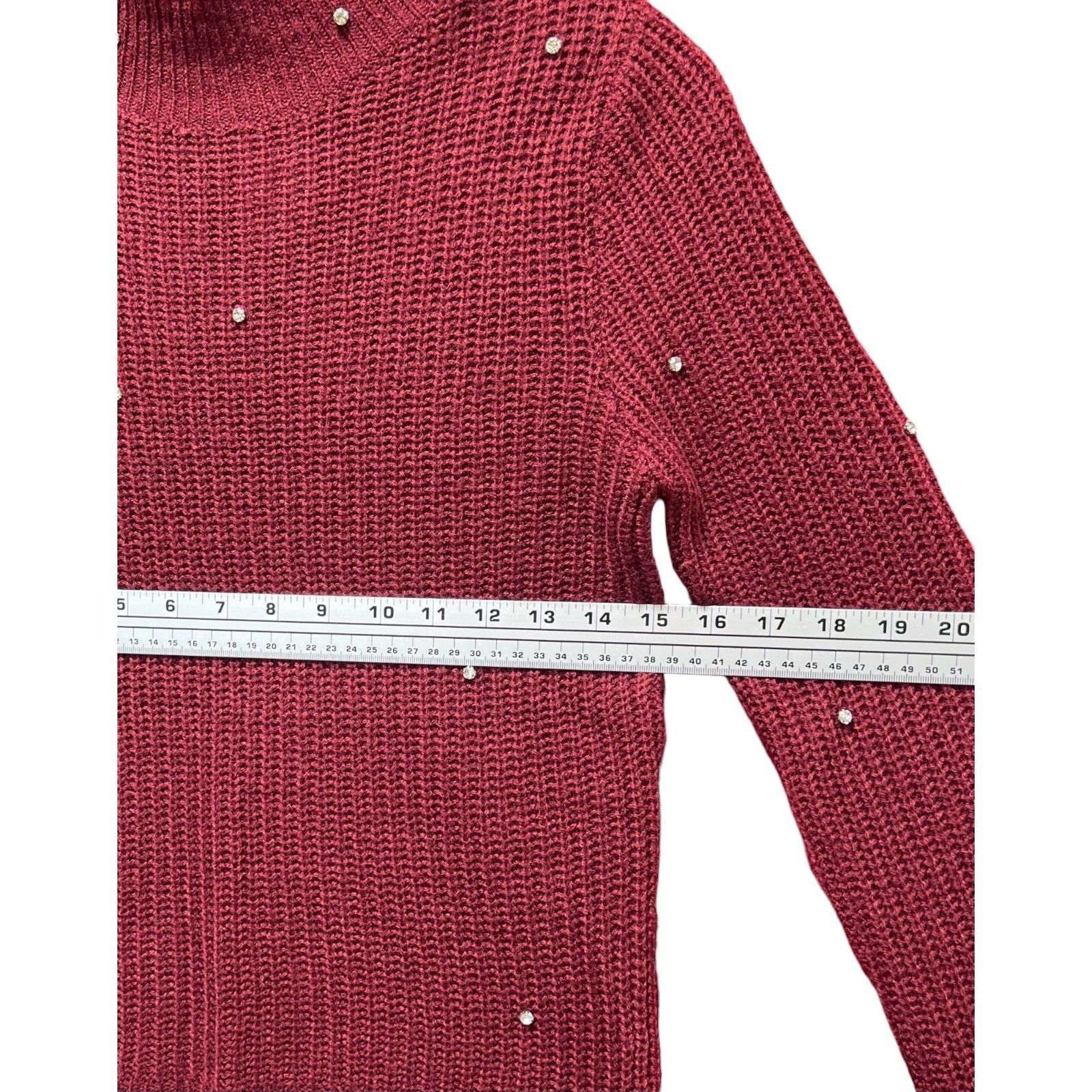 Other FCT With Love - Women's Crochet Long Sleeve Blouse - Burgund Size M / US 6-8 / IT 42-44 - 3 Thumbnail