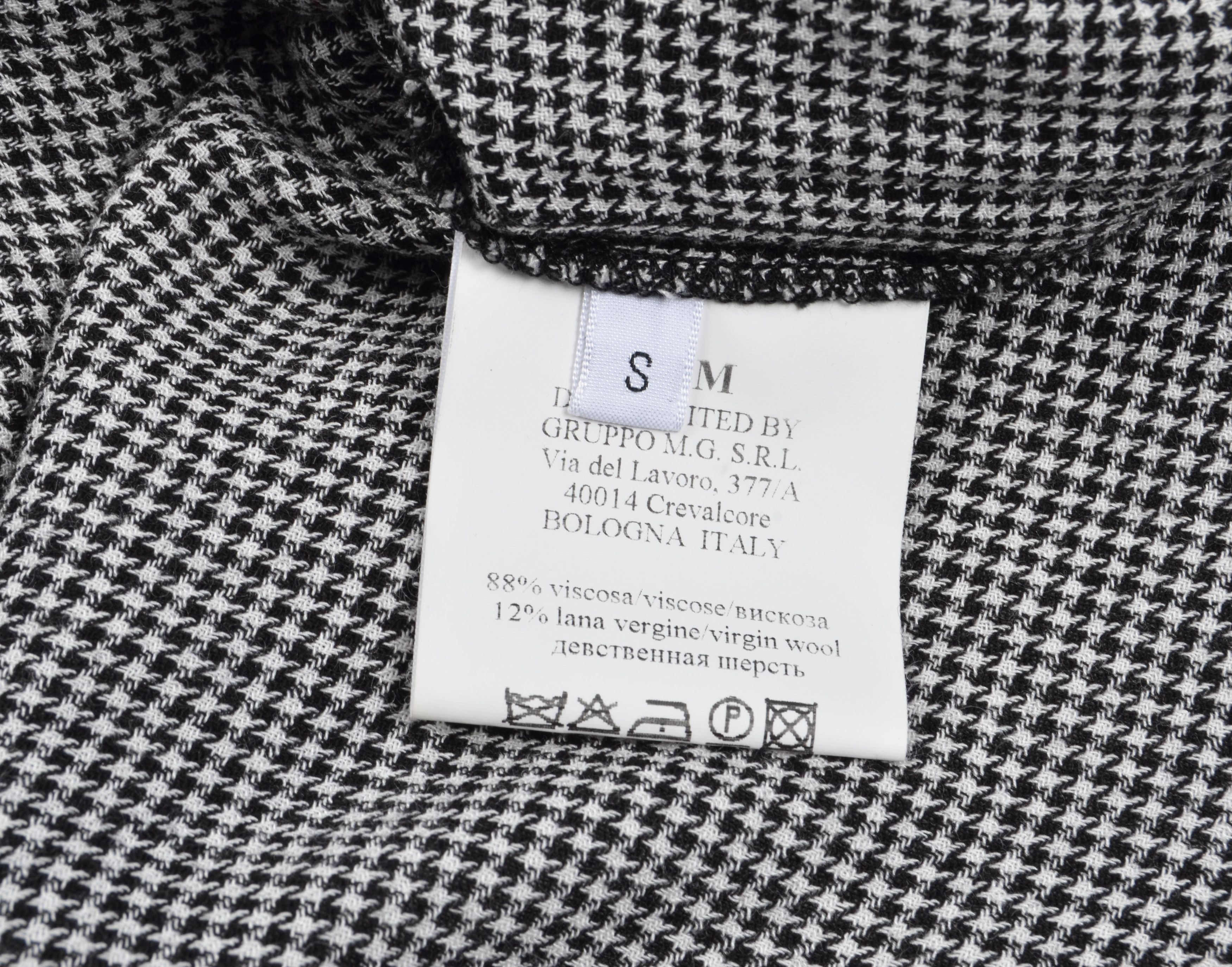 Other 8PM Italian Houndstooth Long Sleeve V-Neck Blouse Size S / US 4 / IT 40 - 8 Thumbnail