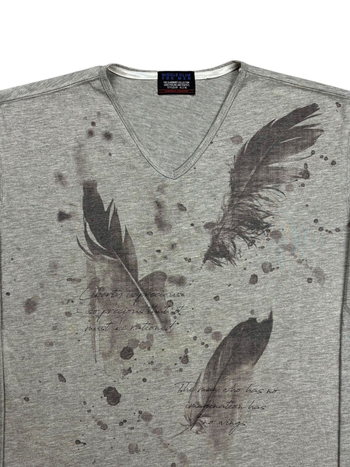 KMRii 2000s Nicole Club - Vkei Style Feather V Neck Longsleeve Size US M / EU 48-50 / 2 - 4 Thumbnail