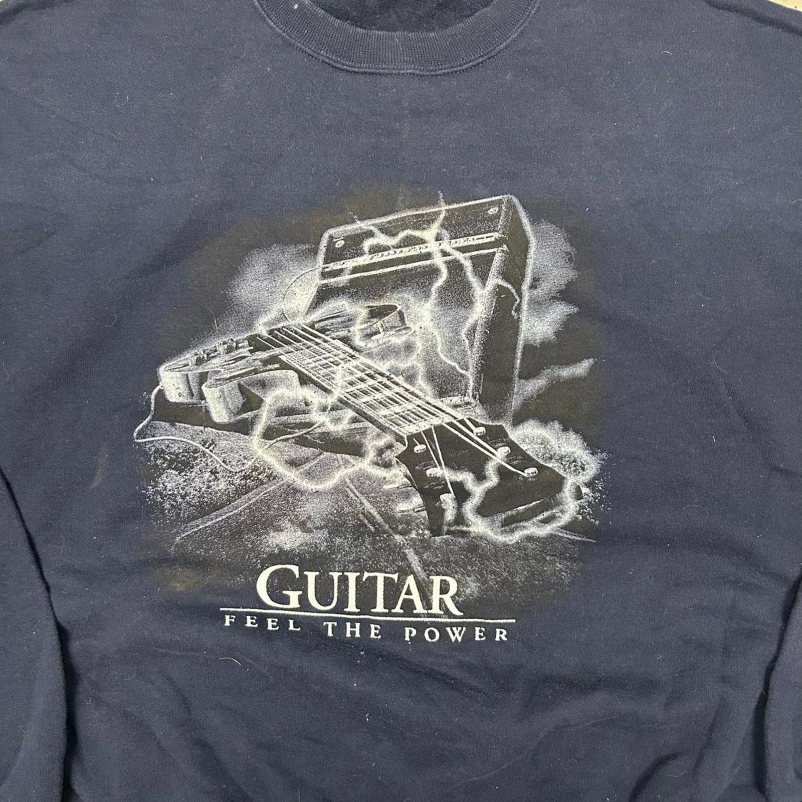 Other Navy vintage American Guitar graphic sweatshirt Size US XL / EU 56 / 4 - 2 Thumbnail