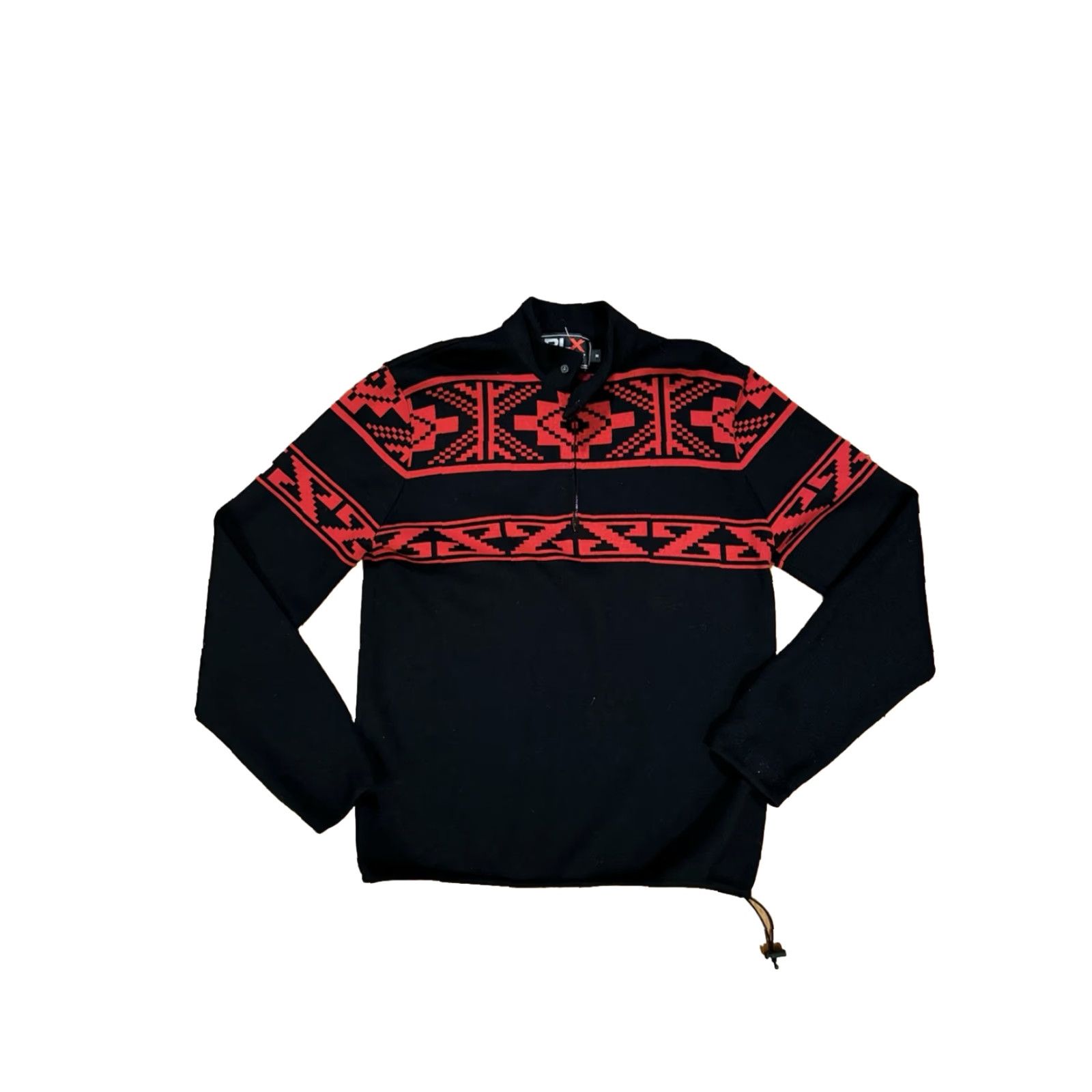 Polo Ralph Lauren VINTAGE Ralph Lauren RLX POLO SPORT Men Aztec Knit Black & Red Sweater M Wool Rare Size US M / EU 48-50 / 2 - 2 Thumbnail