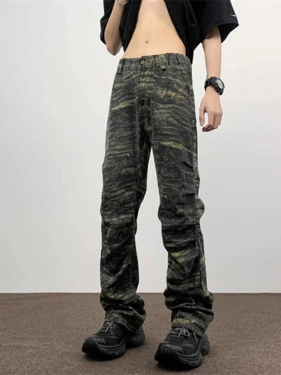 Japanese Brand Hip hop straight pleated camouflage jeans Size US 32 / EU 48 - 3 Thumbnail
