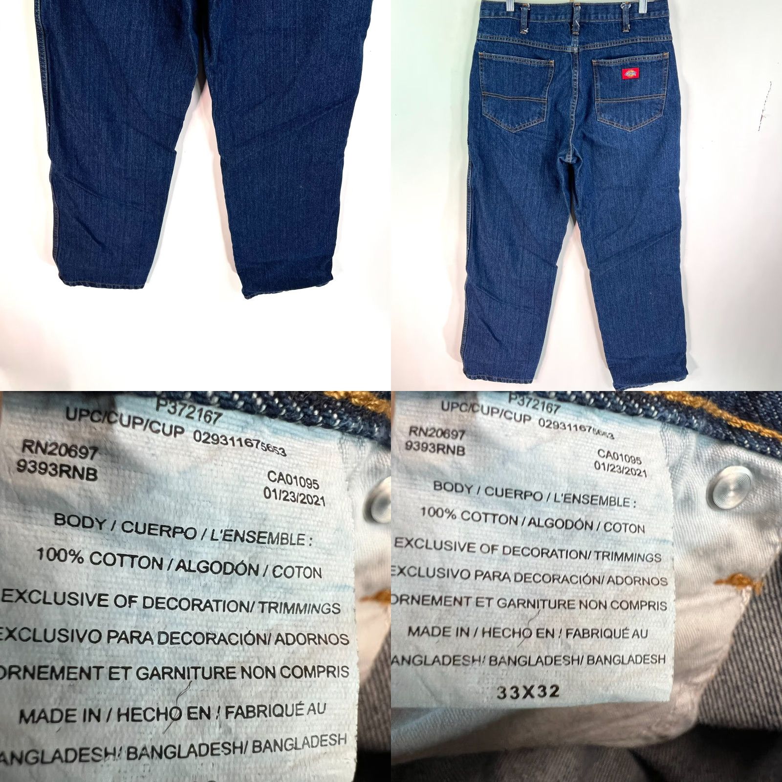 Dickies VINTAGE Dickies 90s Distressed Denim Jeans Mens Size 33 x 32 Blue Regular Fit Size US 33 - 8 Thumbnail