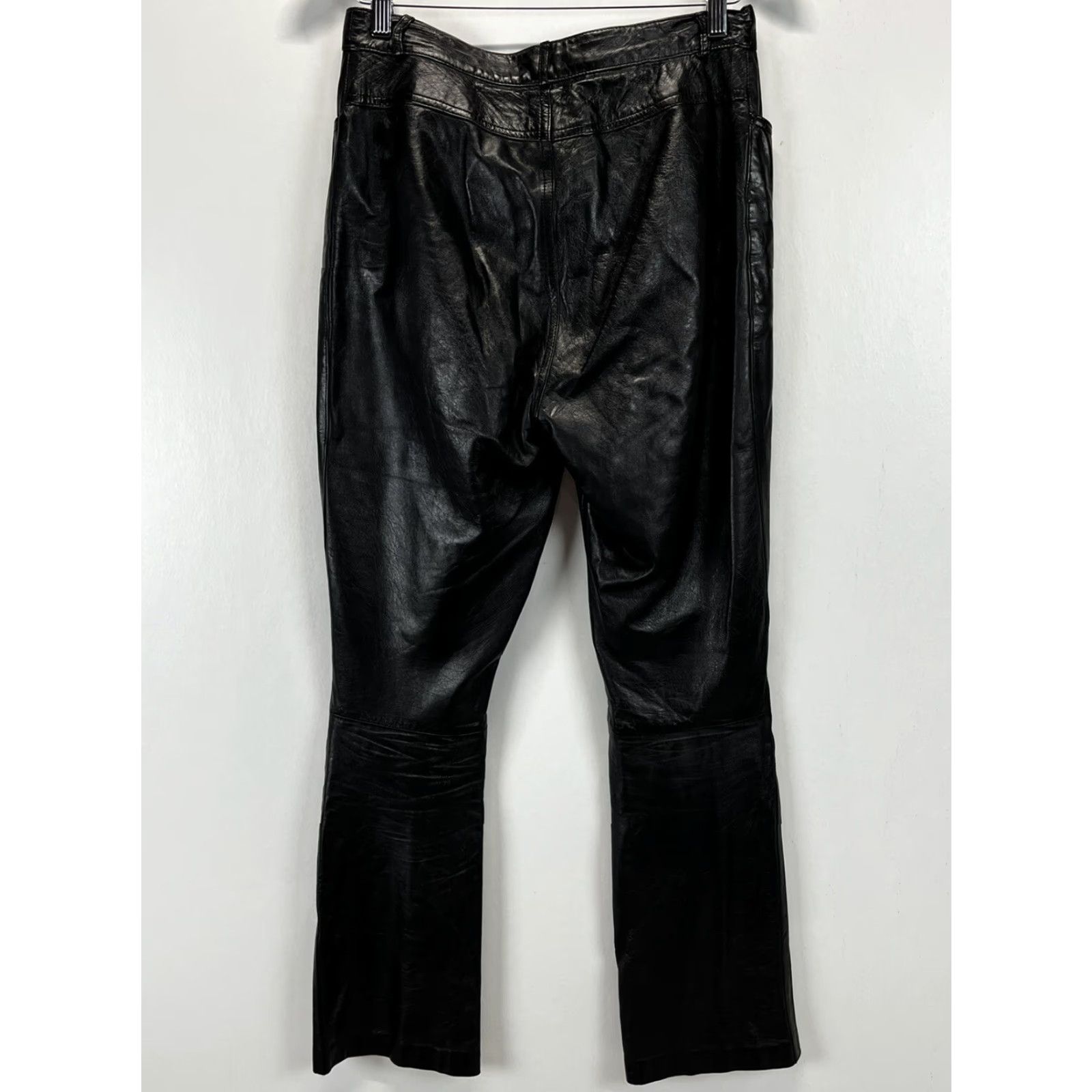 Vintage VINTAGE Rem Garson Leather Pants Women size US 10 Bootcut Black Lined 90s Rocker GUC Size 32" / US 10 / IT 46 - 3 Thumbnail